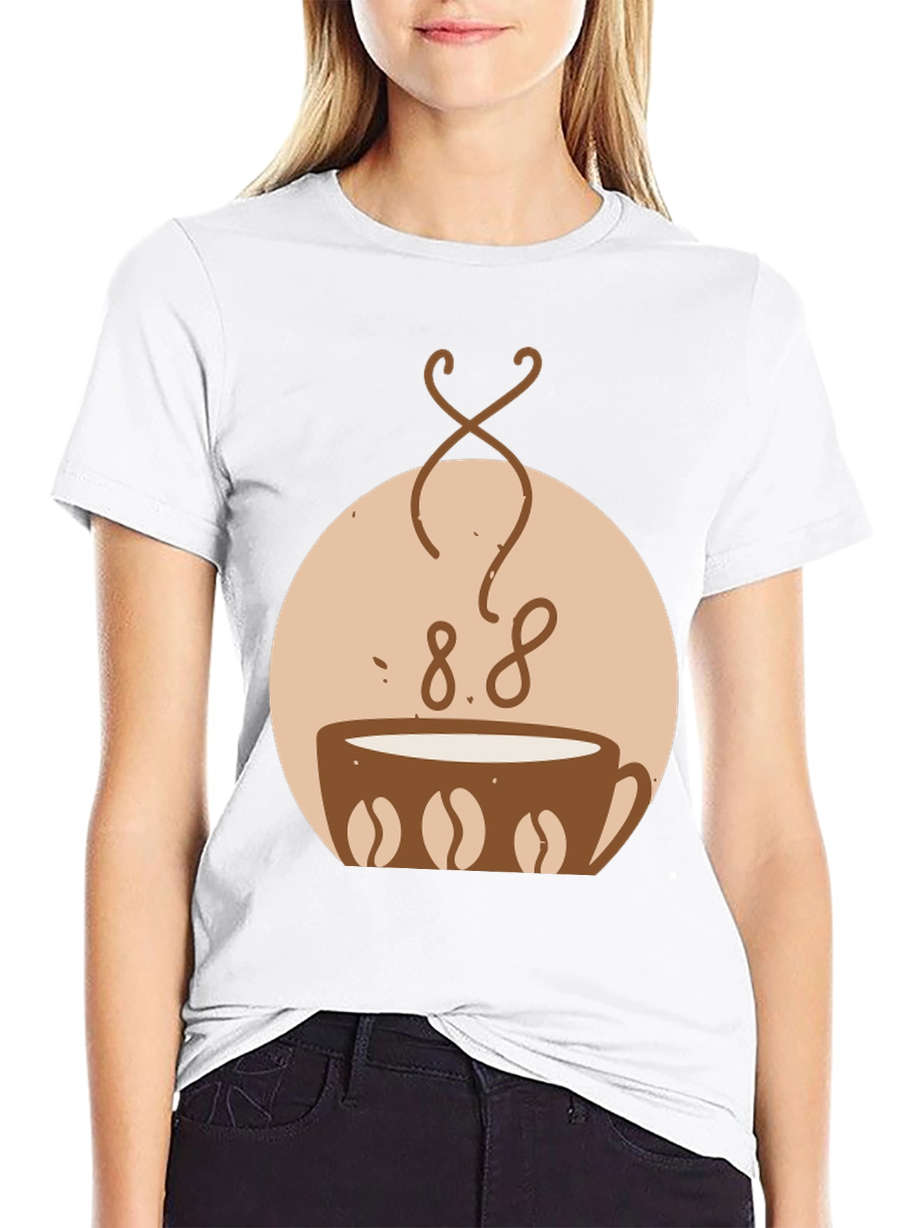 Black Coffee Lover T-Shirt - Coffee Bean Design view 9
