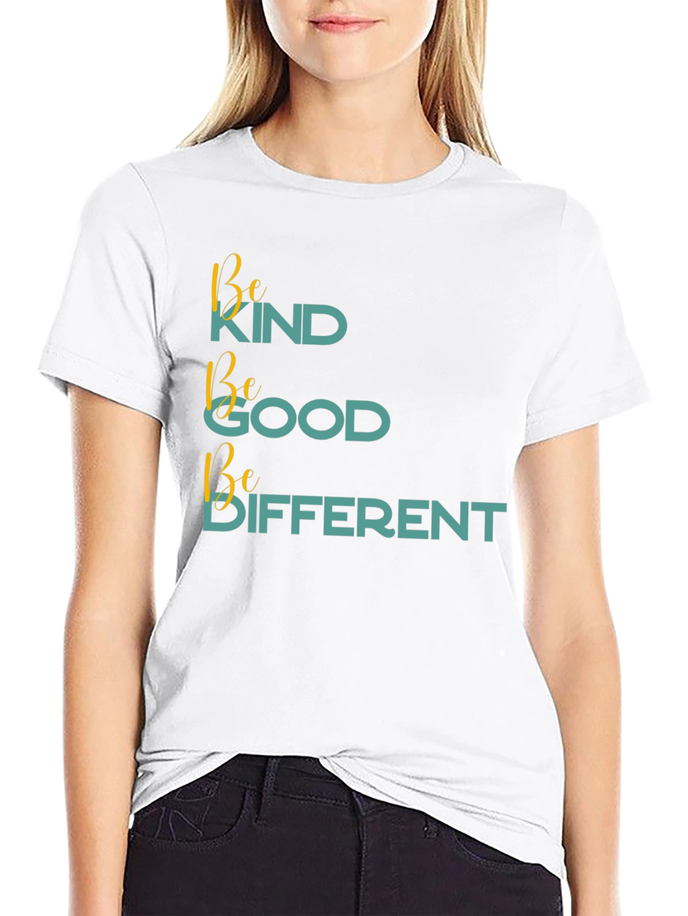 Black Be Kind Be Good Be Different Black T-Shirt view 9