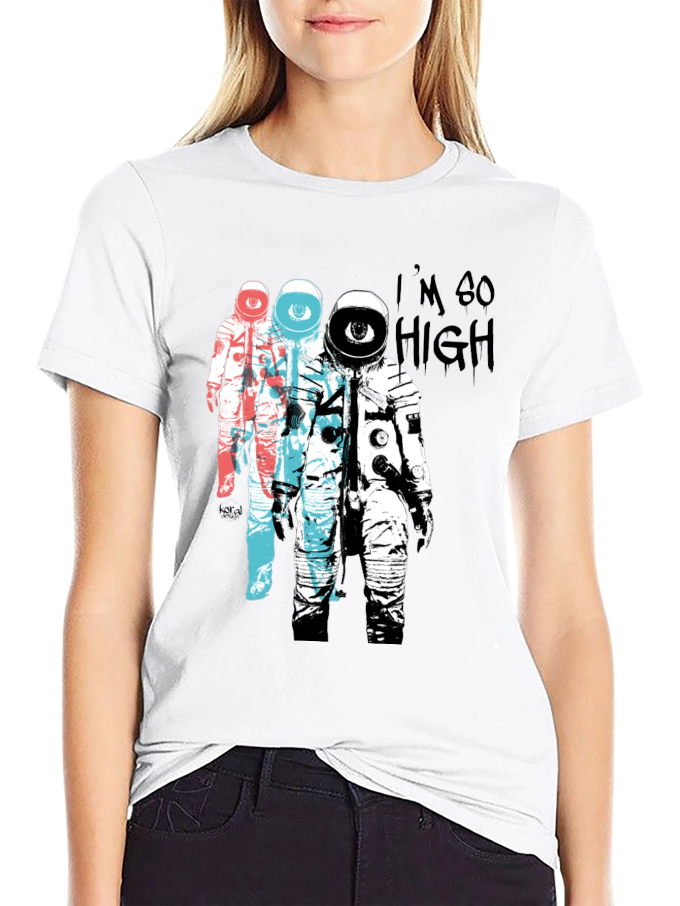 Black Astronaut Eye T-Shirt - I'm So High Graphic Tee view 9