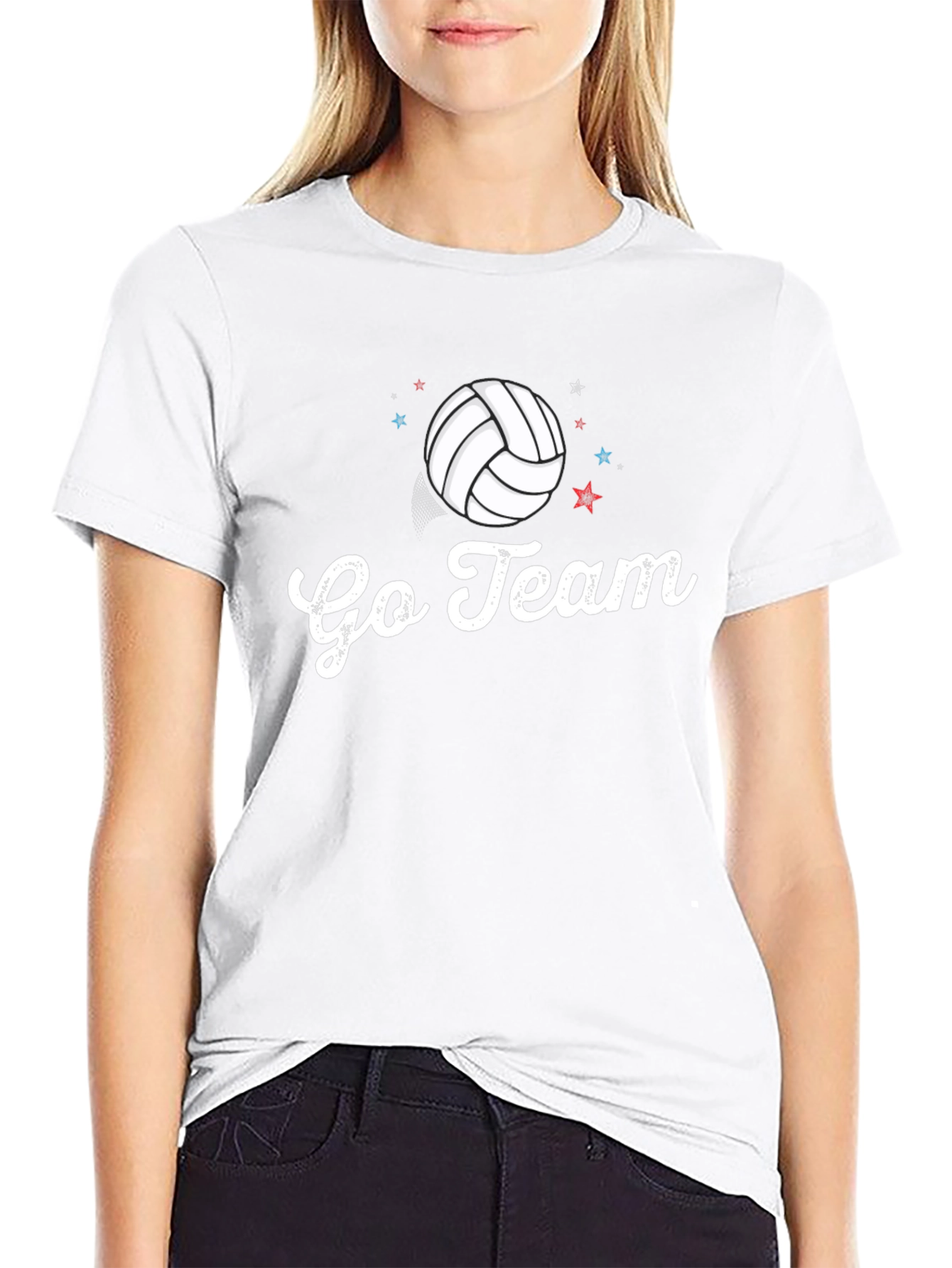 Black Go Team Volleyball Graphic Tee view 9