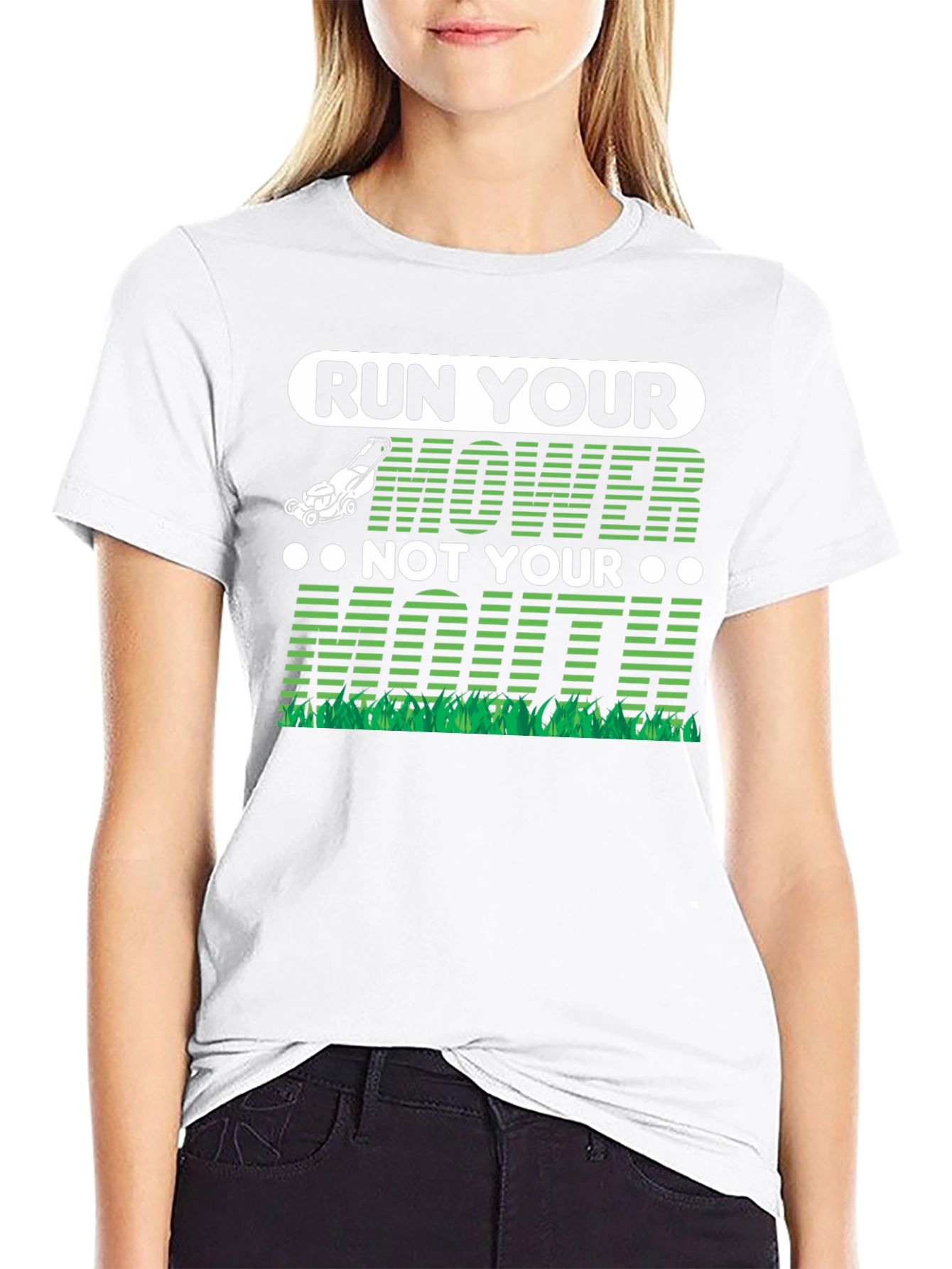 Black Run Your Mower T-Shirt view 9