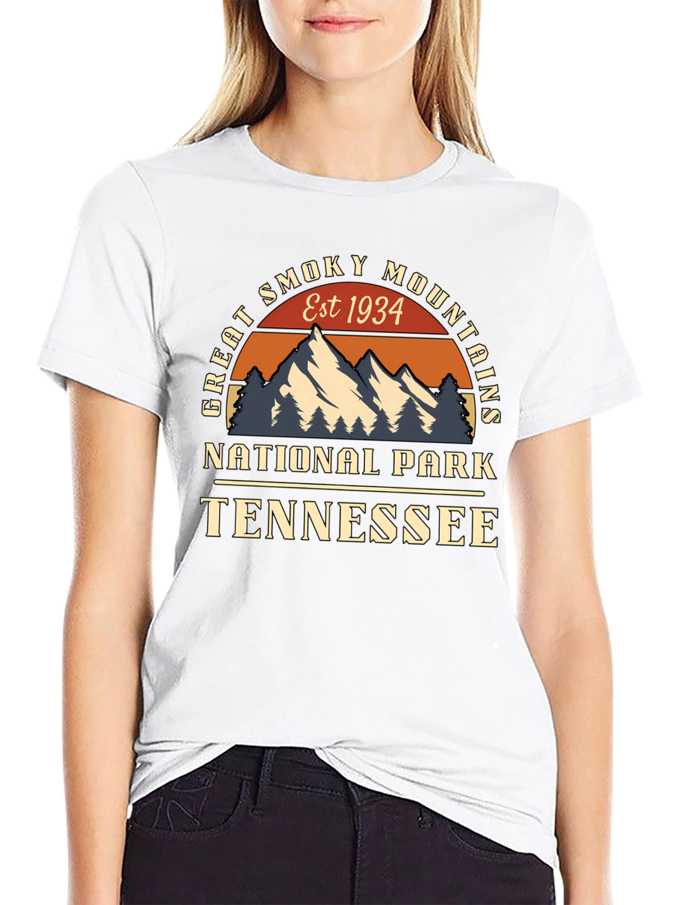 Black Great Smoky Mountains Tee - National Park Tennessee view 9