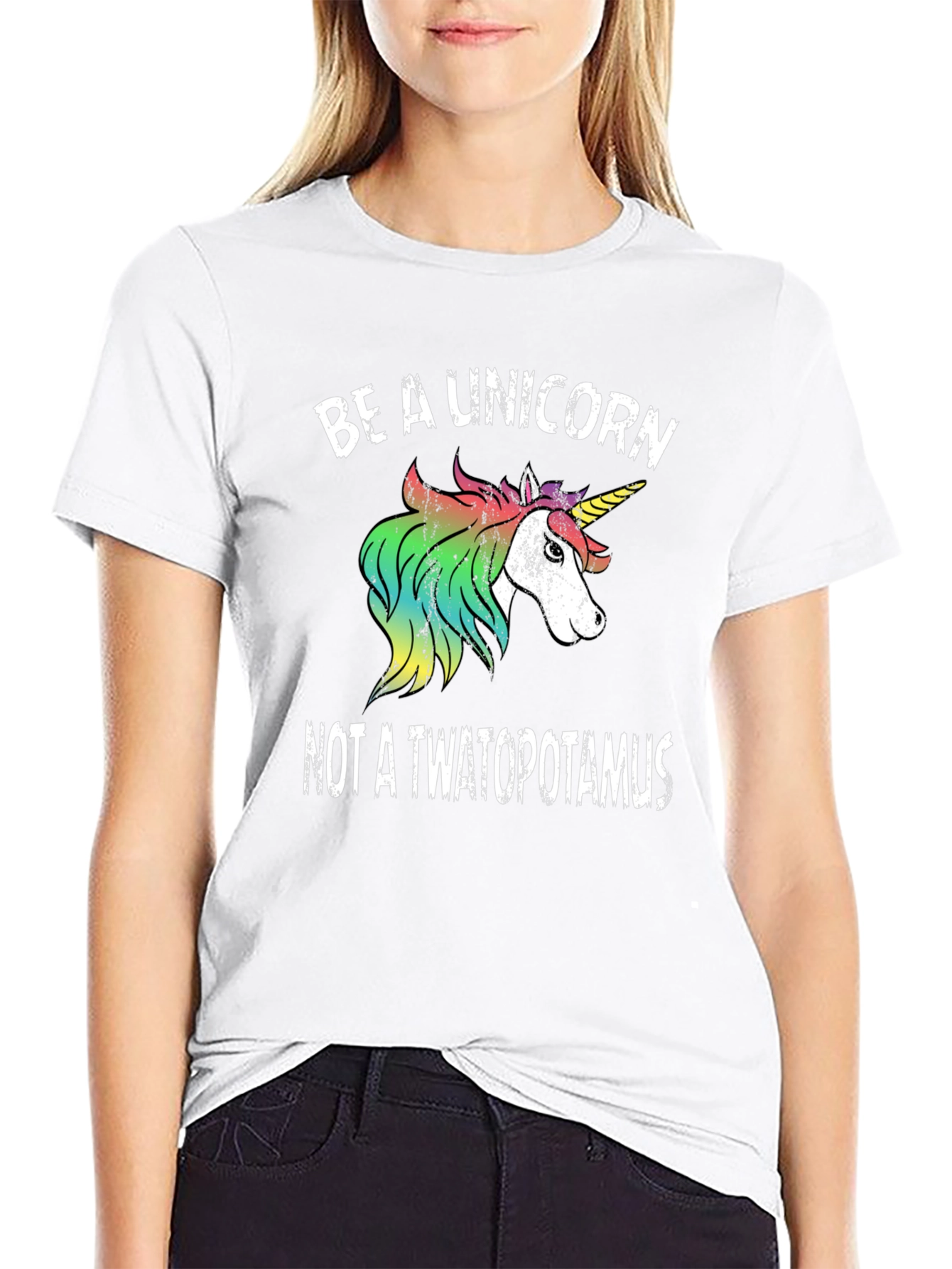 Black Be a Unicorn T-Shirt - Funny Graphic Tee view 9