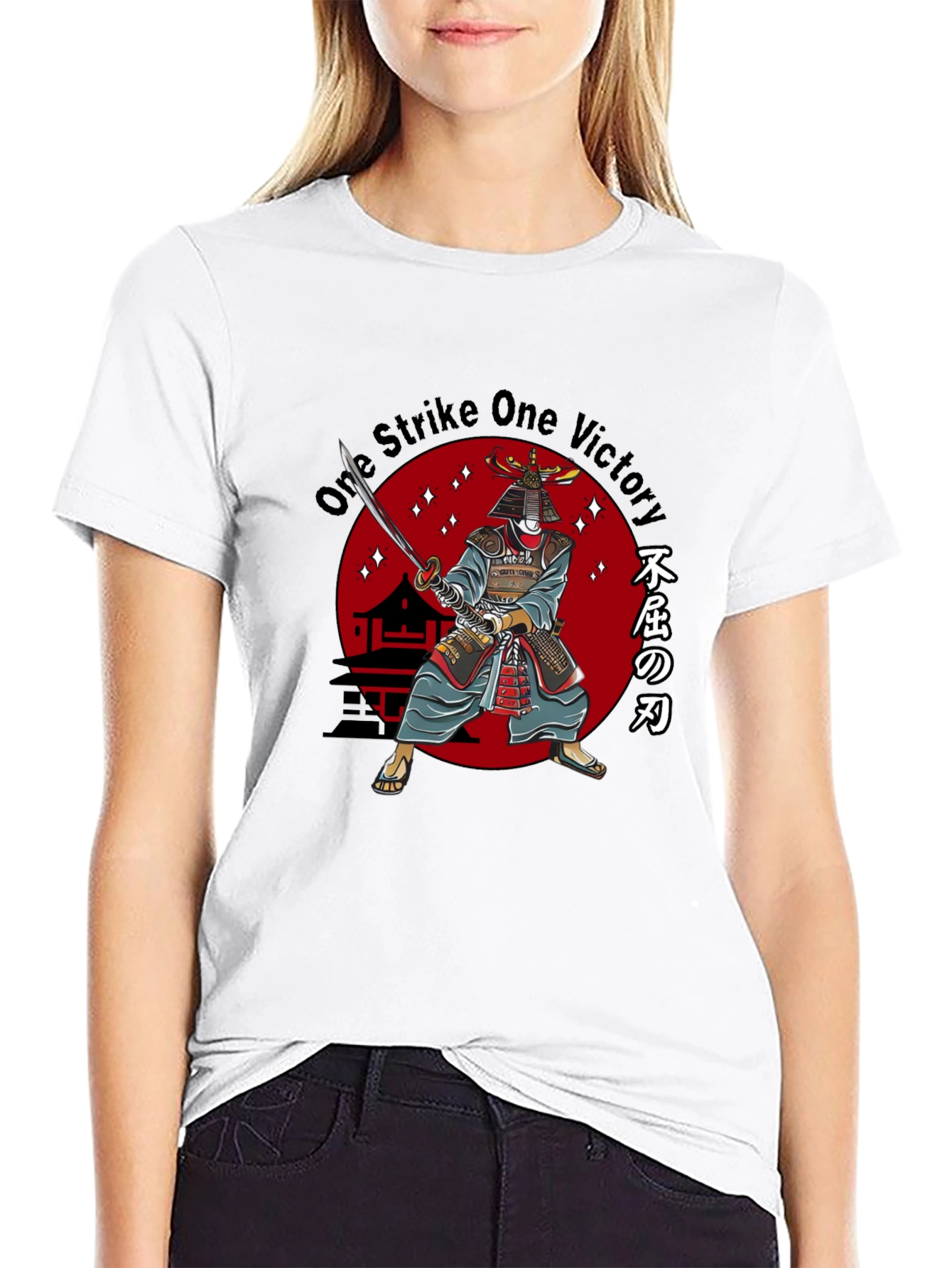 Black Samurai One Strike Victory Graphic Tee view 9
