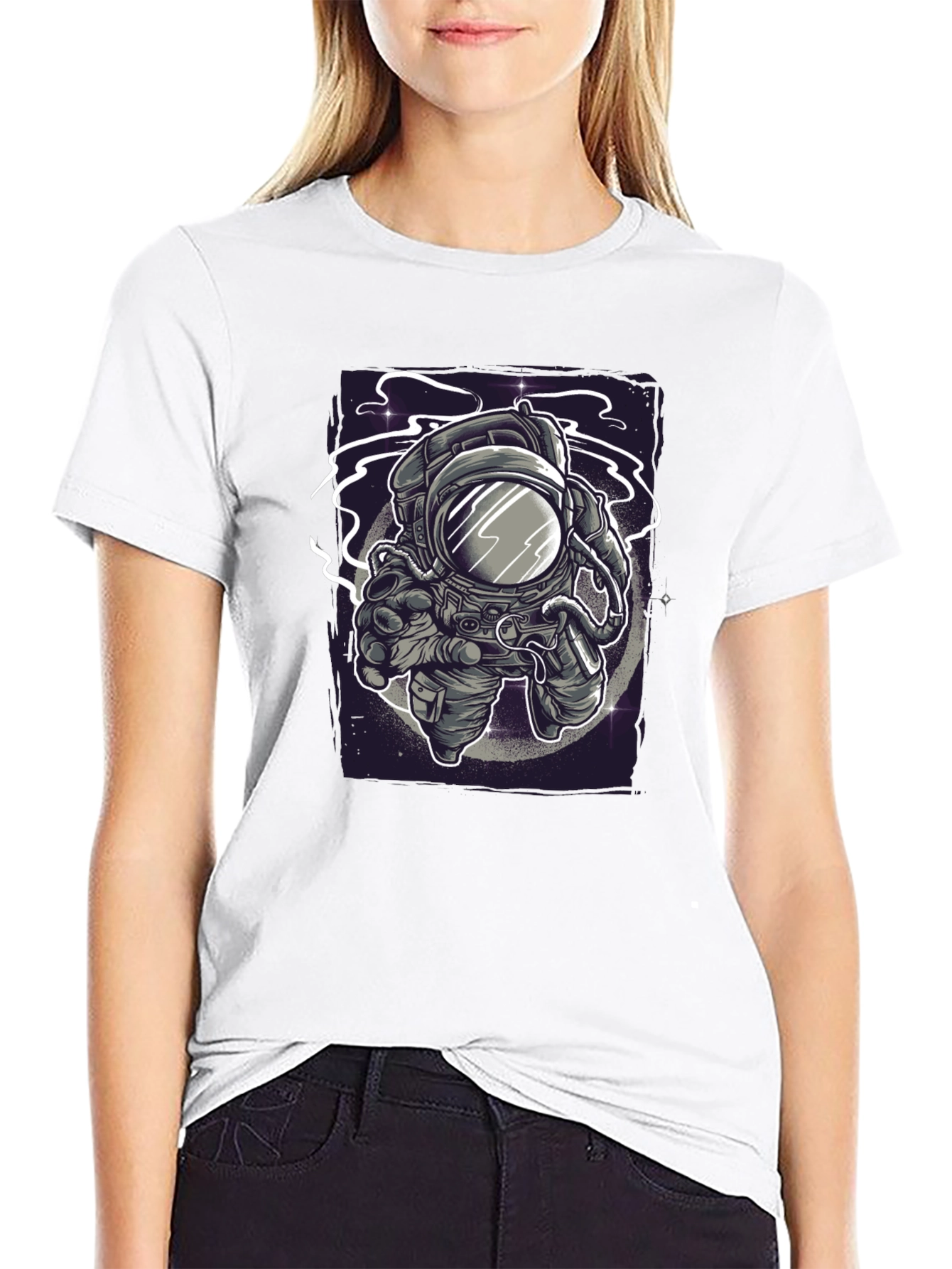 Black Astronaut Graphic Tee - Space Exploration T-Shirt view 9
