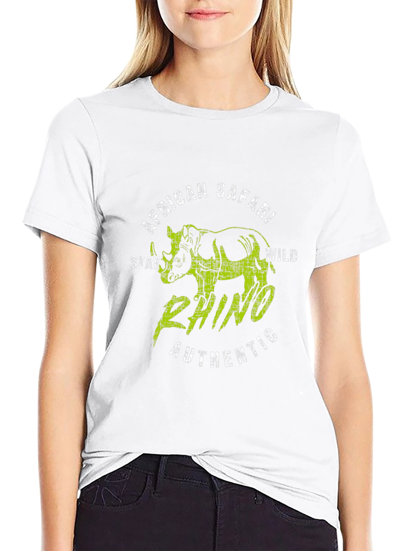 Black African Safari Rhino Graphic T-Shirt - Stay Wild view 9