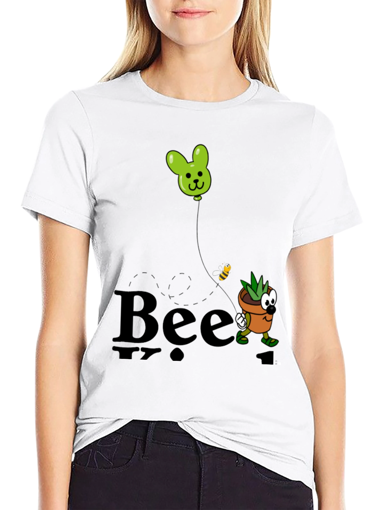 Black Bee Kind Funny Plant T-Shirt view 9