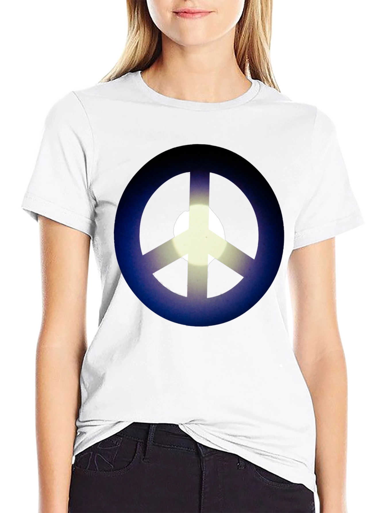 Black Peace Sign Graphic T-Shirt - Black view 9