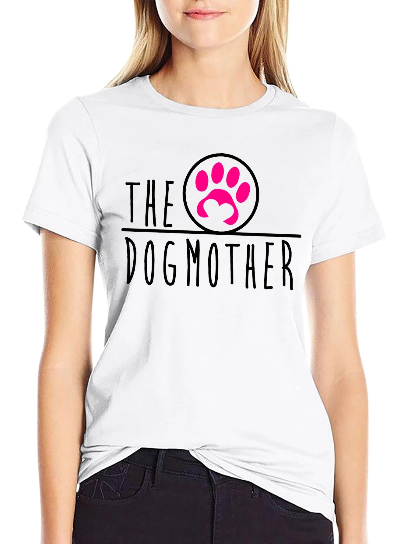 Black The Dog Mother Tee - Cute Paw Print Design view 9