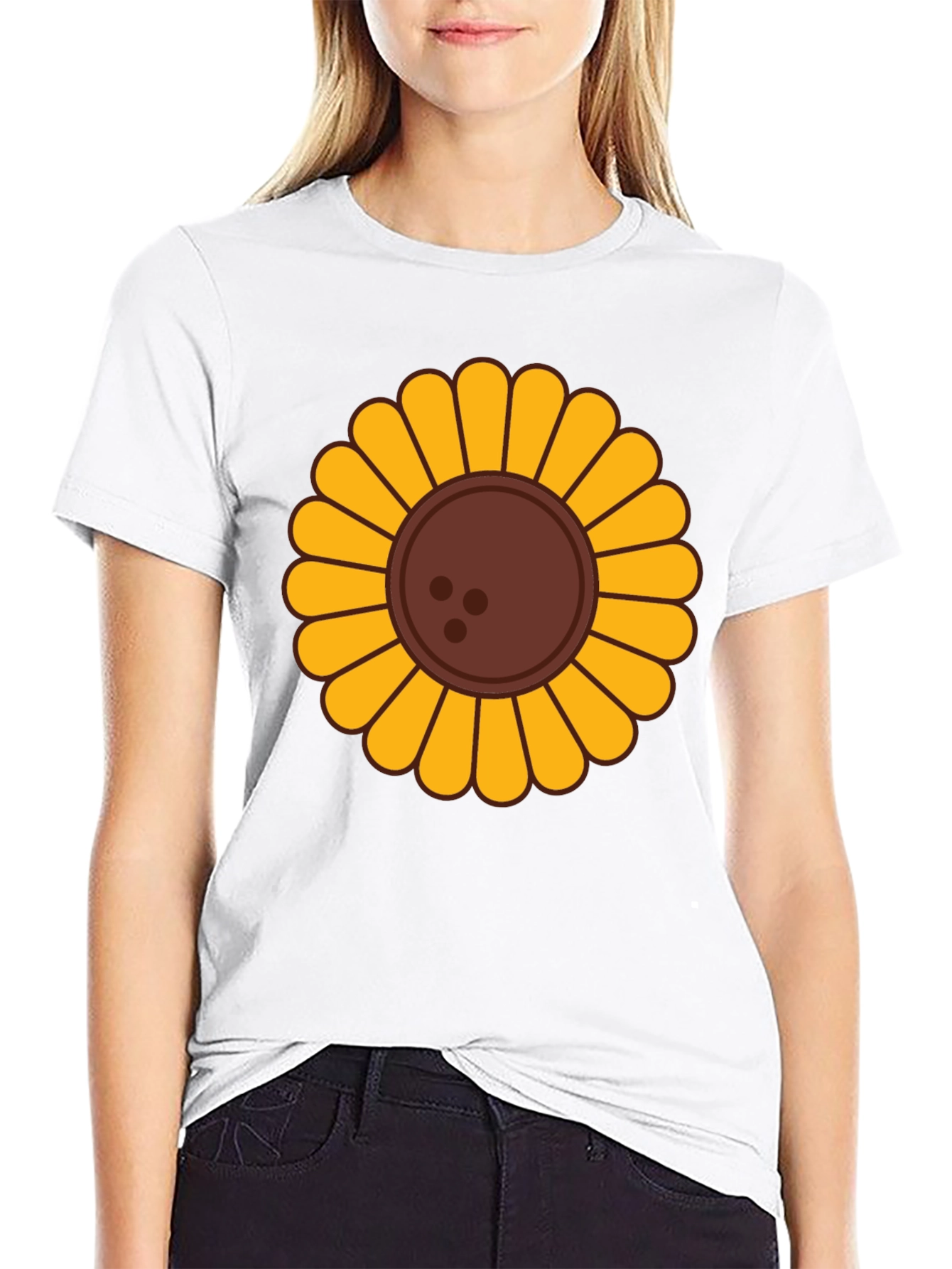Black Sunflower Graphic T-Shirt - Unisex Black Tee view 9