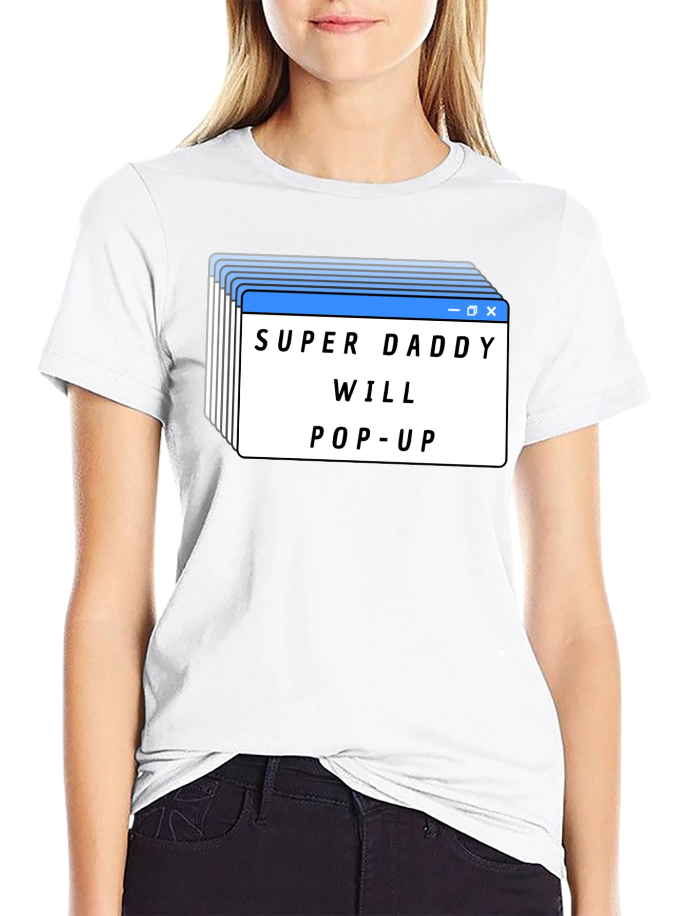 Black Super Daddy Will Pop-Up Black T-Shirt view 9