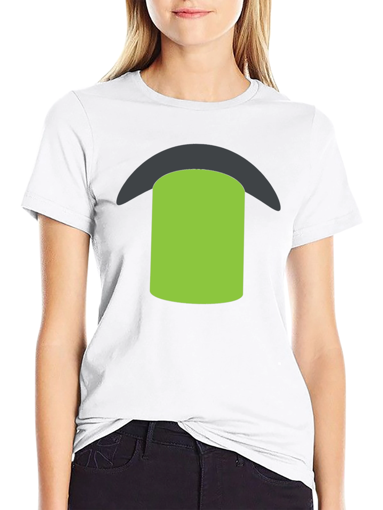 Black Black Tee with Green & Gray Graphic view 9