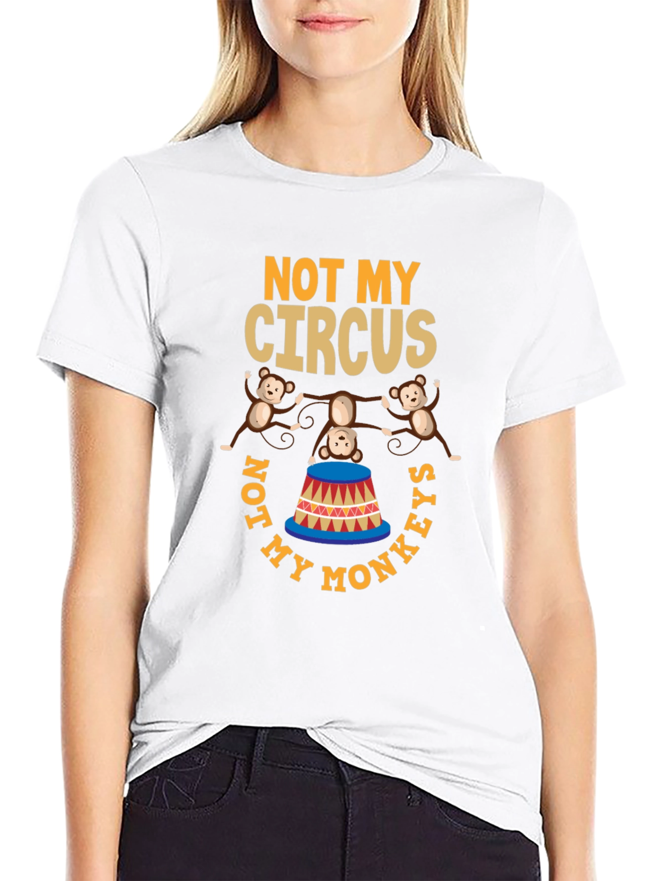 Black Not My Circus Not My Monkeys Graphic T-Shirt view 9