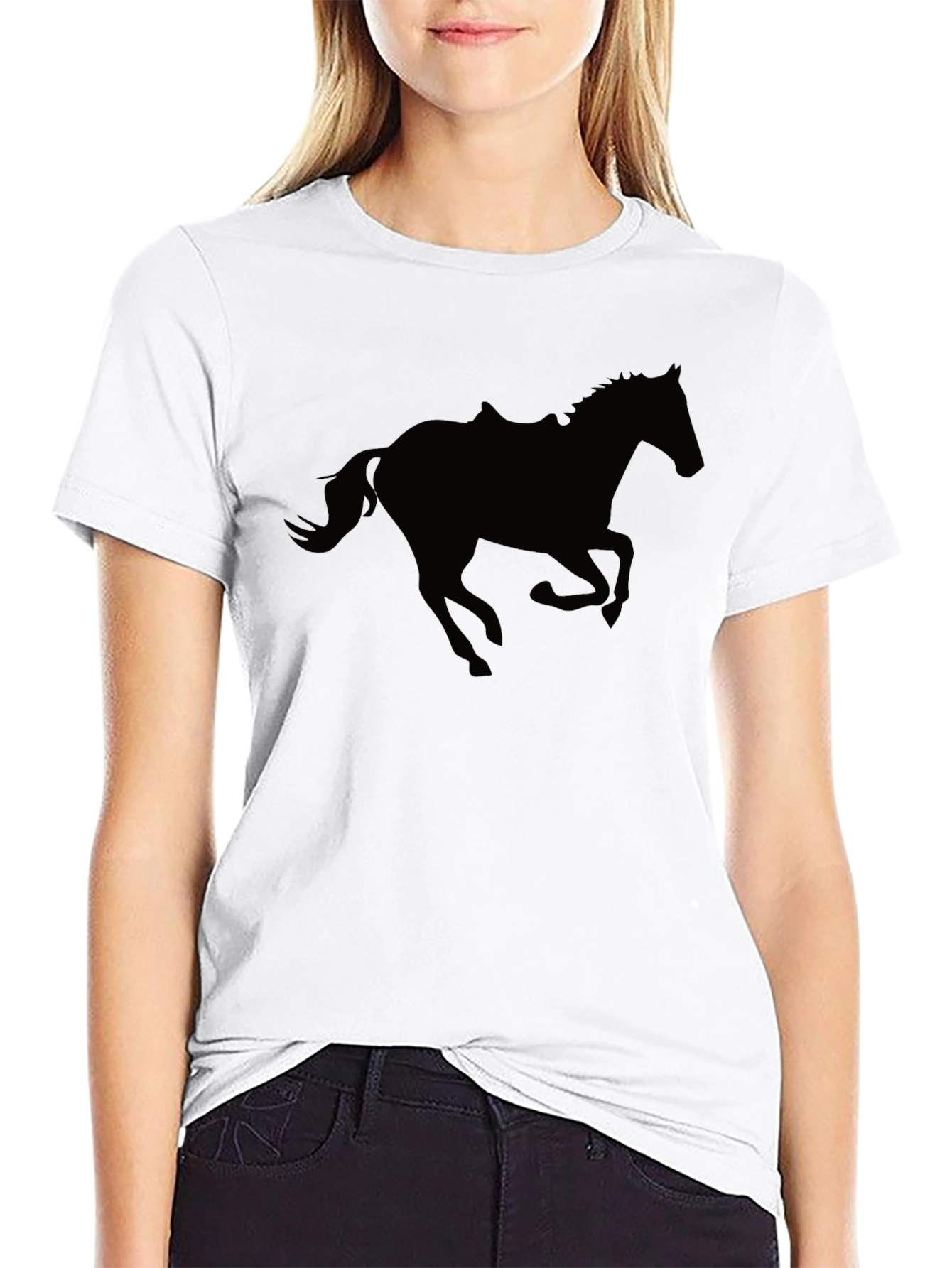 Black Black Horse Silhouette T-Shirt view 9