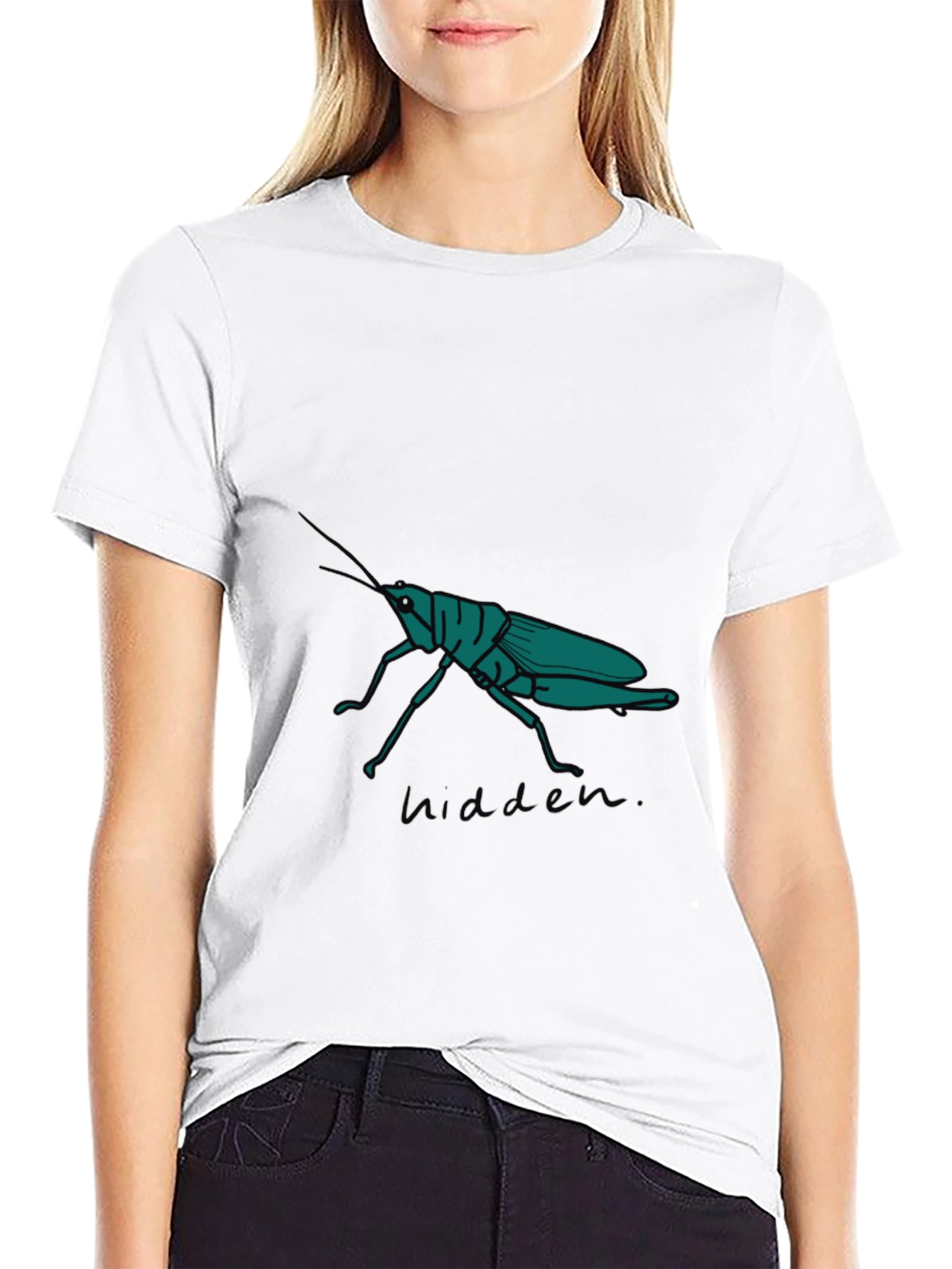Black Grasshopper Graphic Tee - Hidden Nature Design view 9