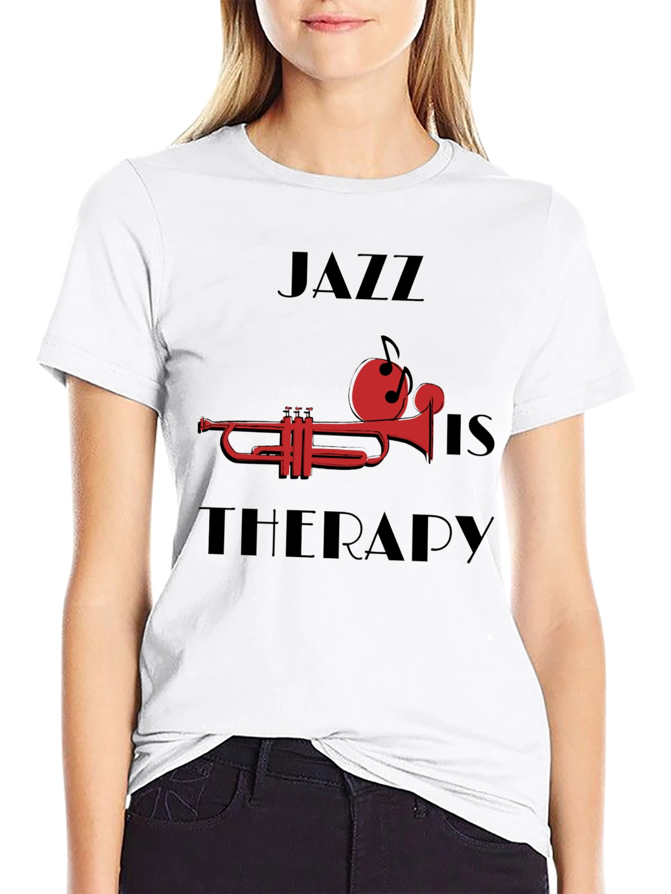 Black Jazz is Therapy T-Shirt view 9
