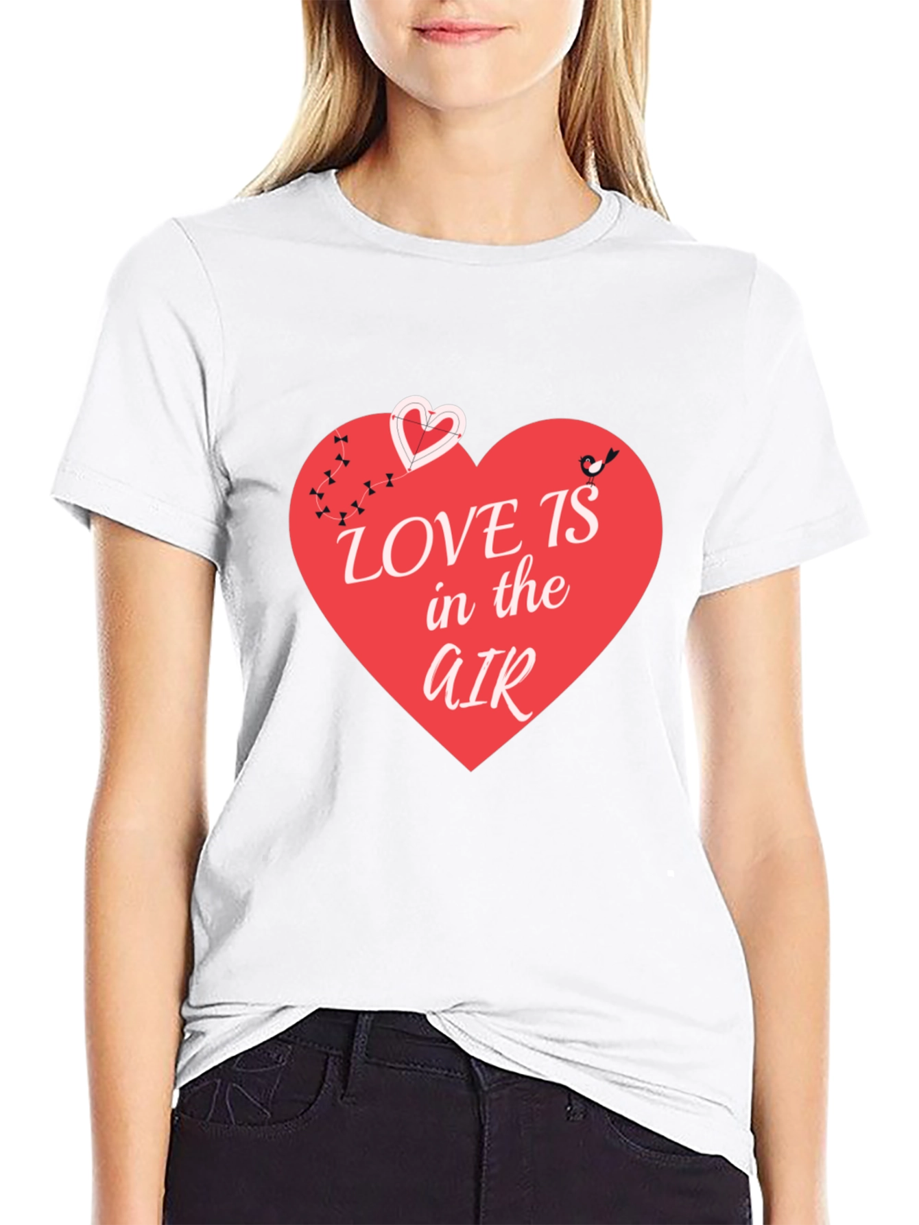 Black Love is in the Air T-Shirt - Graphic Heart Design view 9