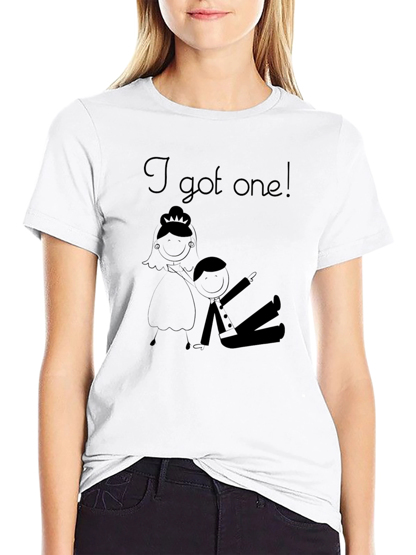 Black Funny I Got One! Wedding T-Shirt Bride Groom Humor view 9