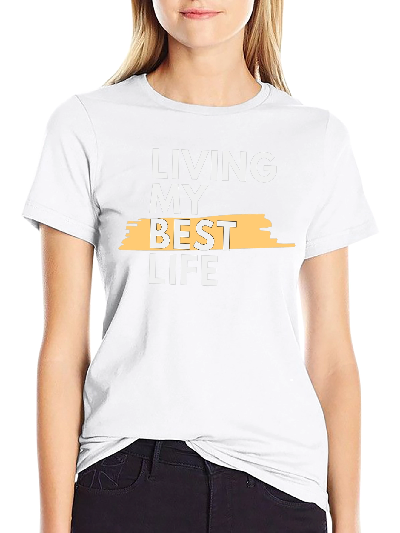 Black Living My Best Life Graphic T-Shirt view 9