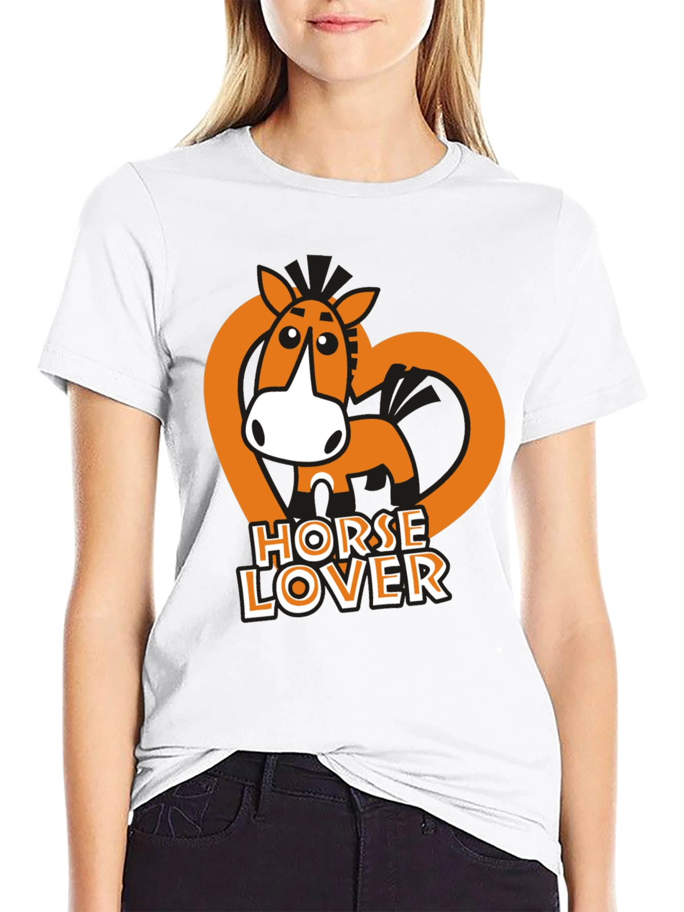 Black Horse Lover T-Shirt - Cute Cartoon Horse Design view 9