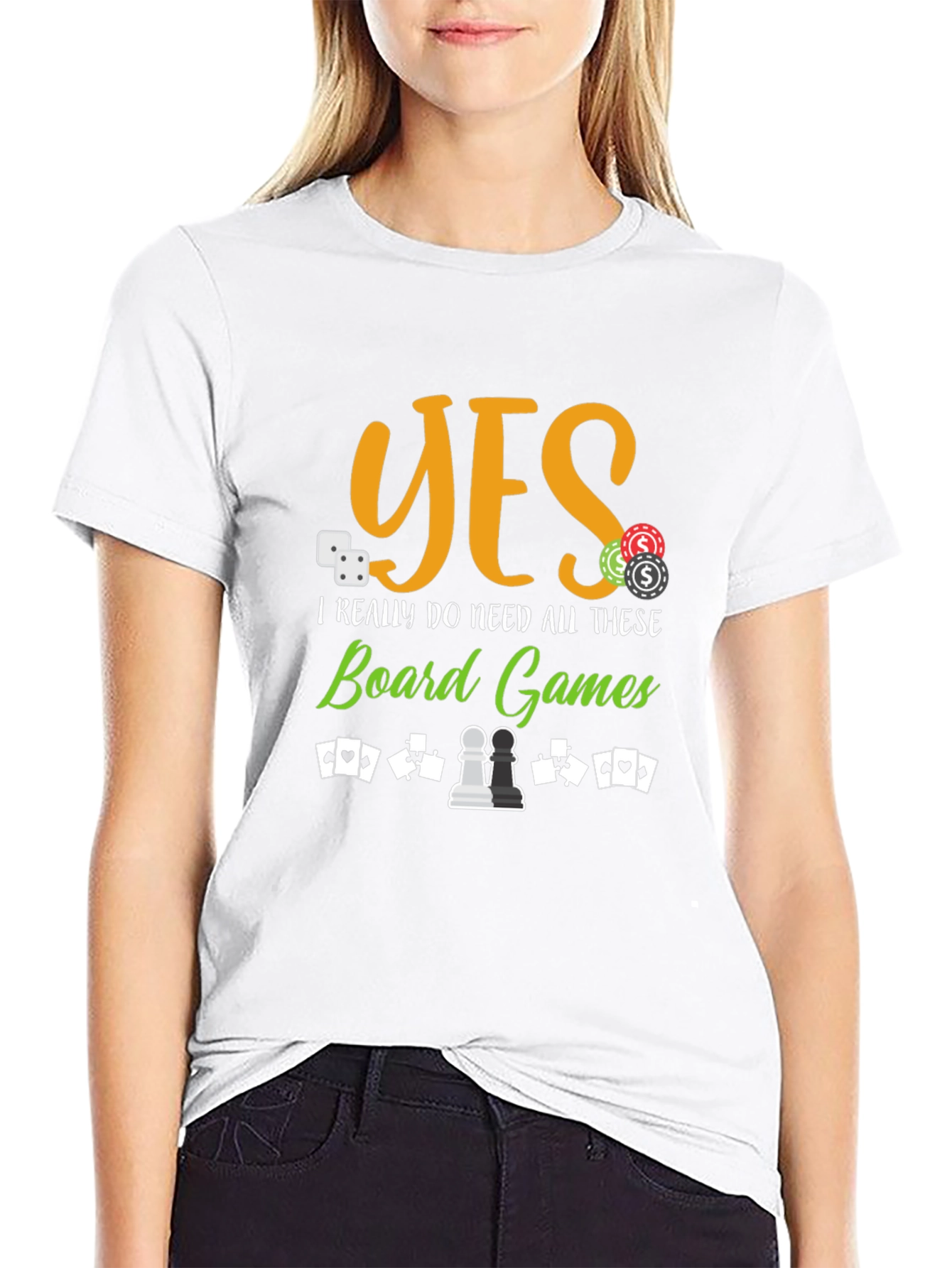 Black Board Games Graphic Tee - Yes I Need These Board Games T-Shirt view 9