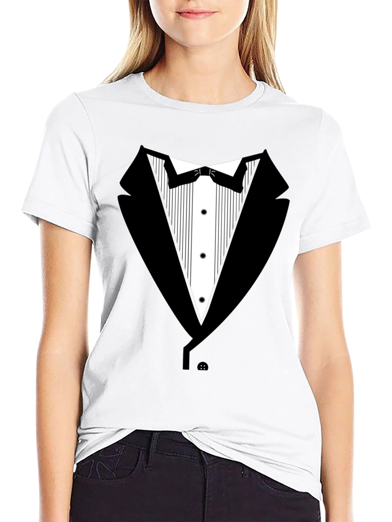 Black Tuxedo T-Shirt - Novelty Formal Wear Tee view 9