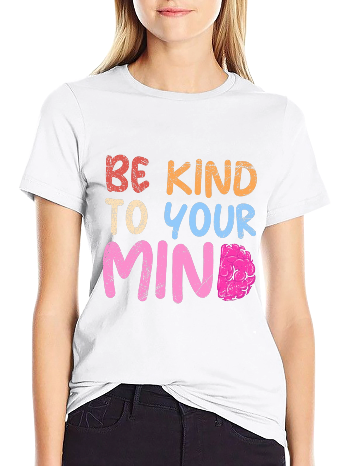 Black Be Kind To Your Mind T-Shirt view 9