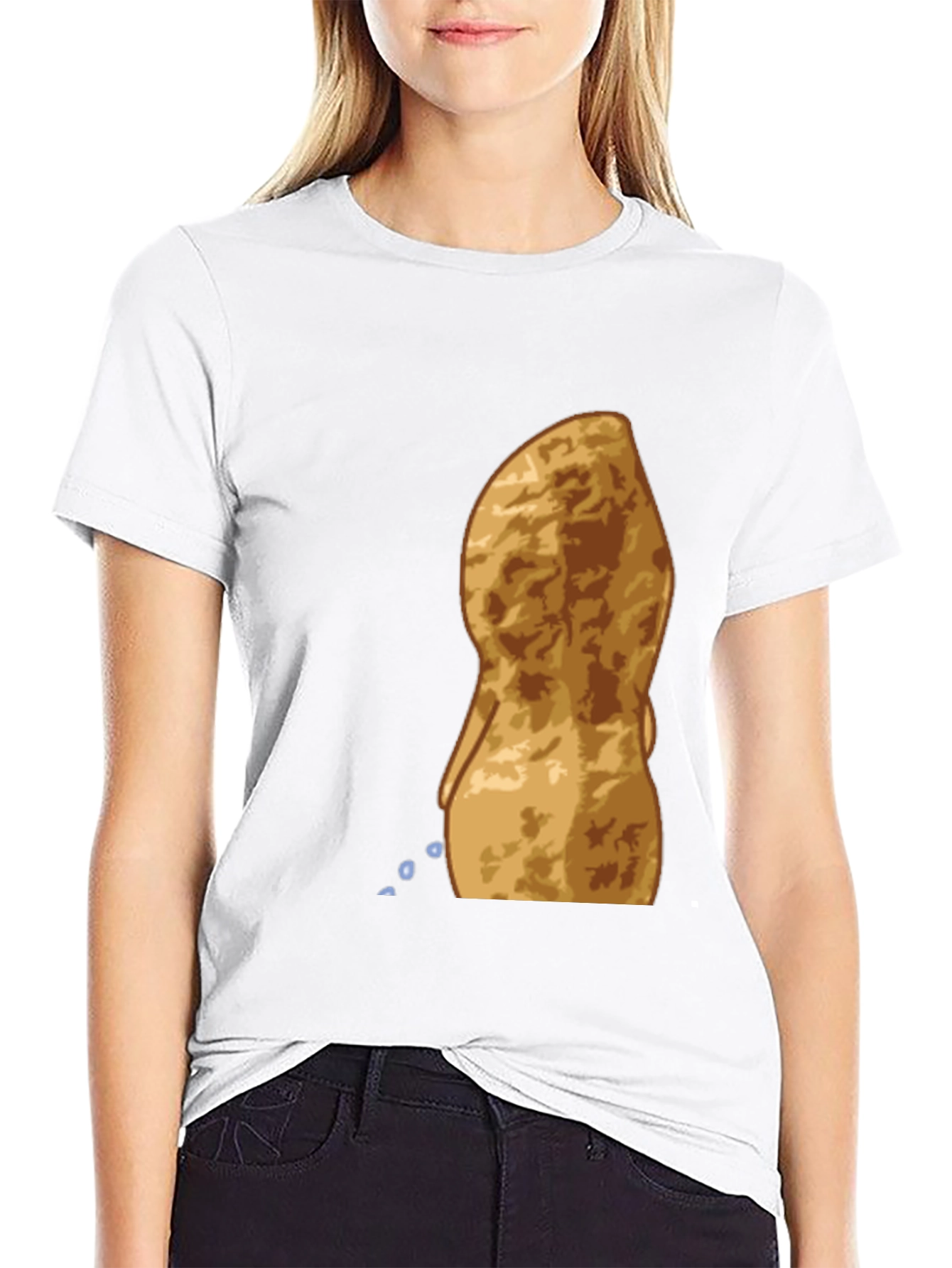 Peeing Peanut Funny Graphic T-Shirt - 9