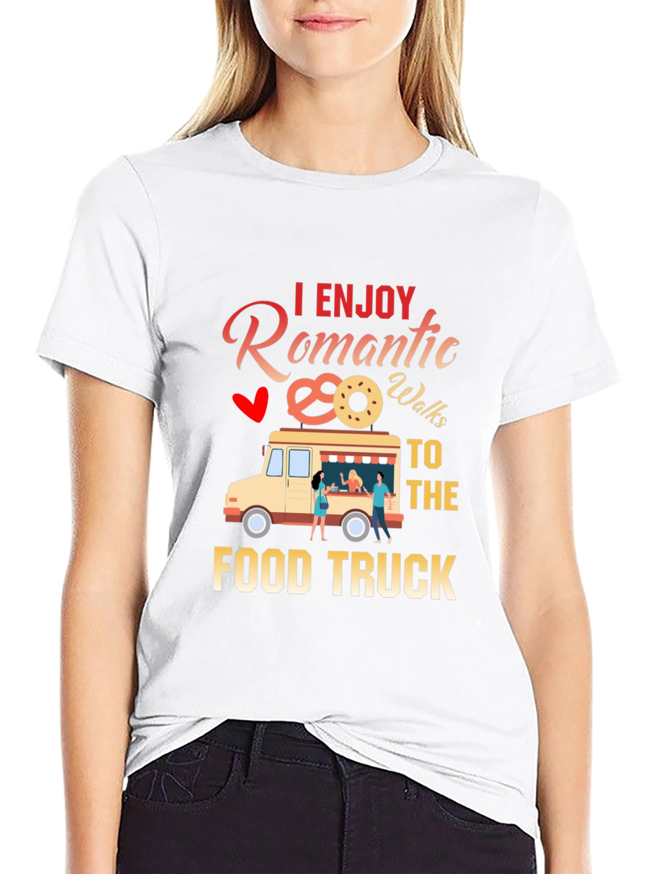 Black Romantic Food Truck T-Shirt view 9