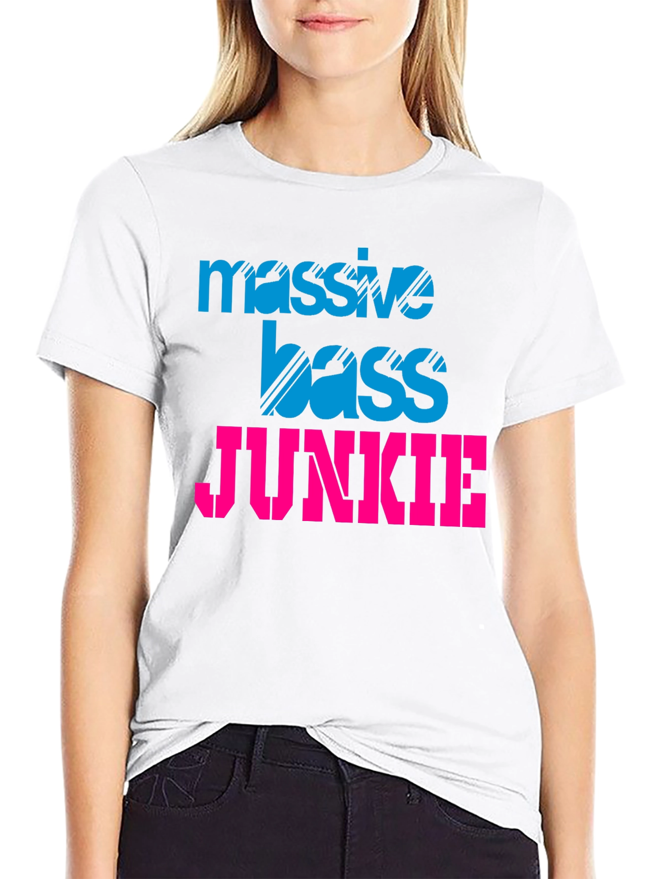 Black Massive Bass Junkie Black Graphic Tee view 9