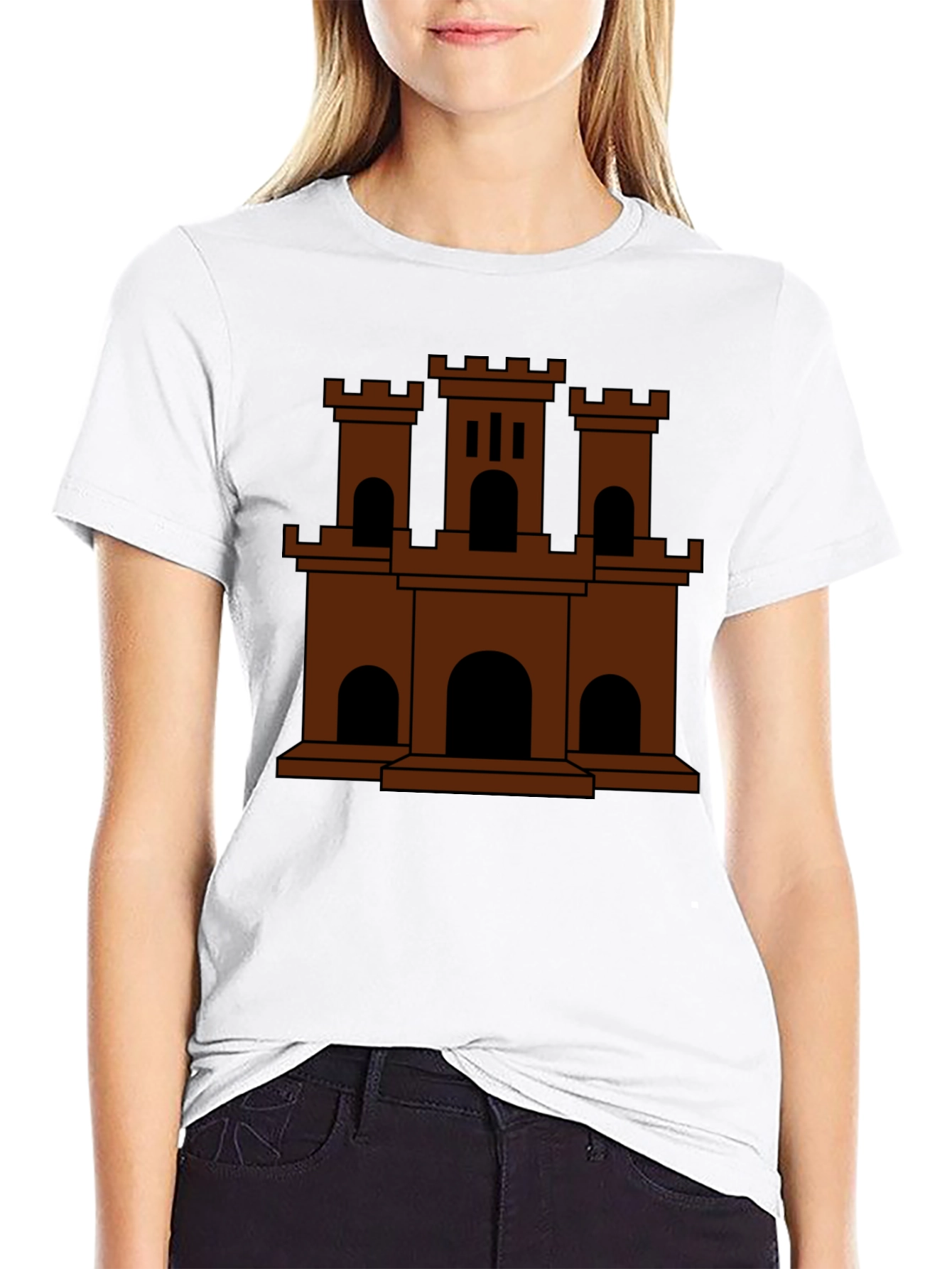 Black Castle Graphic Tee - Classic Brown Design view 9