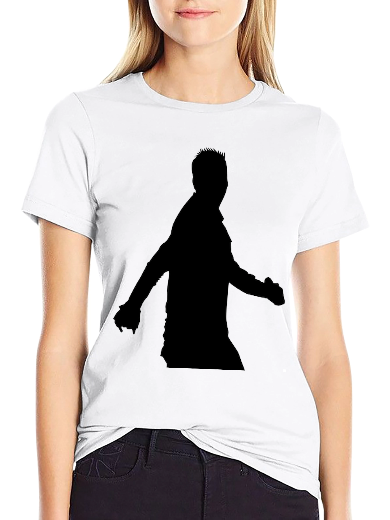 Black Men's Black Silhouette Graphic Tee view 9