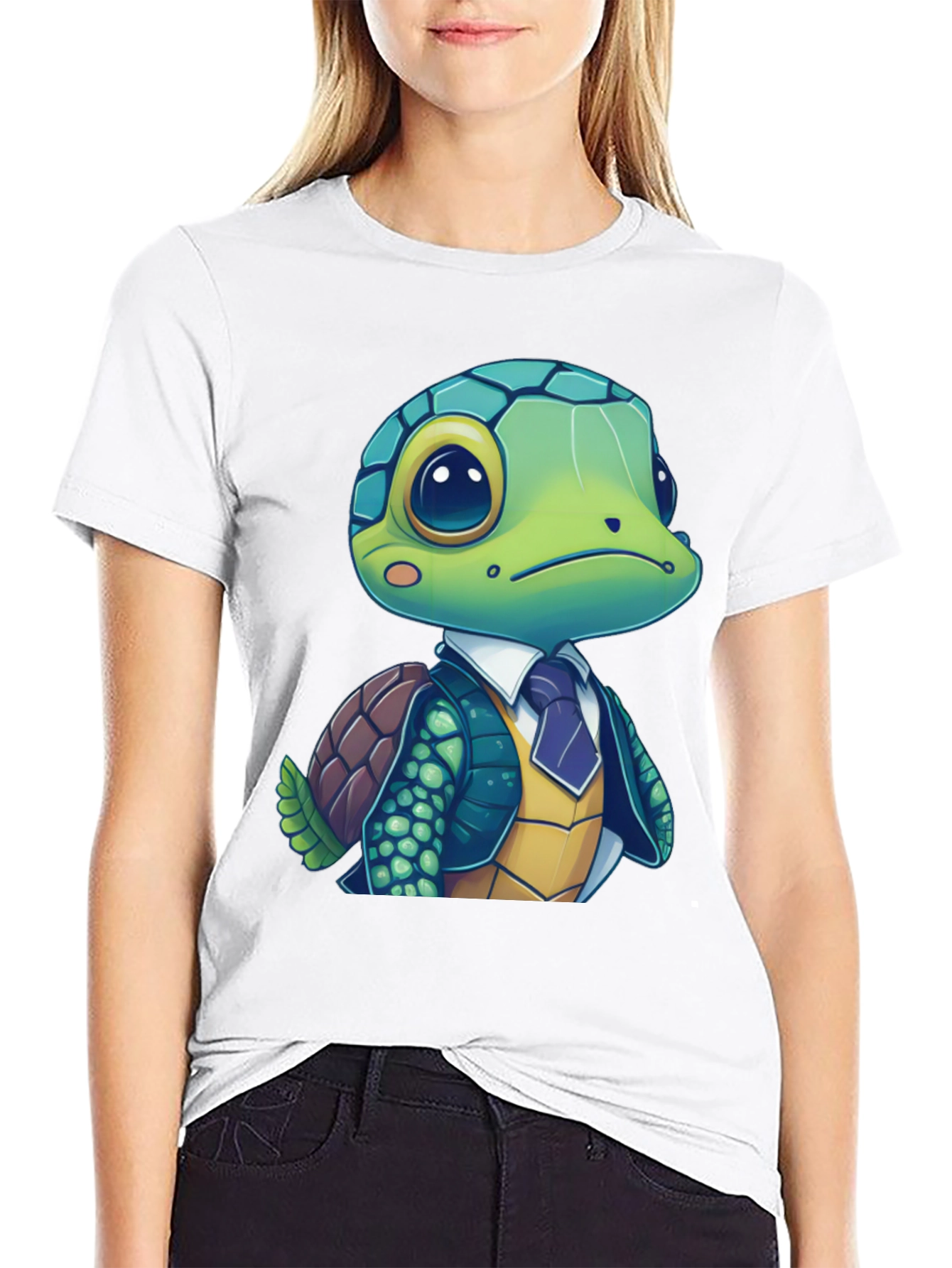 Black Turtle in Suit Graphic Tee - Premium Cotton Blend view 9