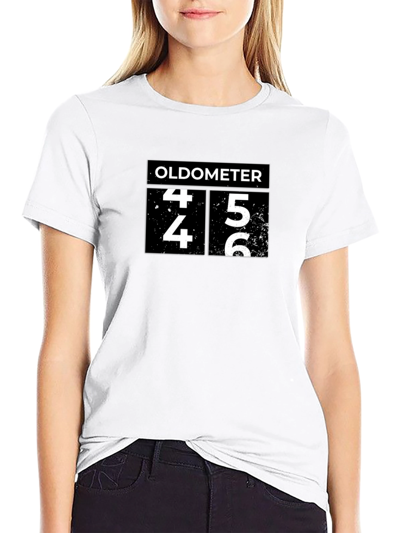 Black Oldometer Funny Birthday T-Shirt - Turning 45! view 9