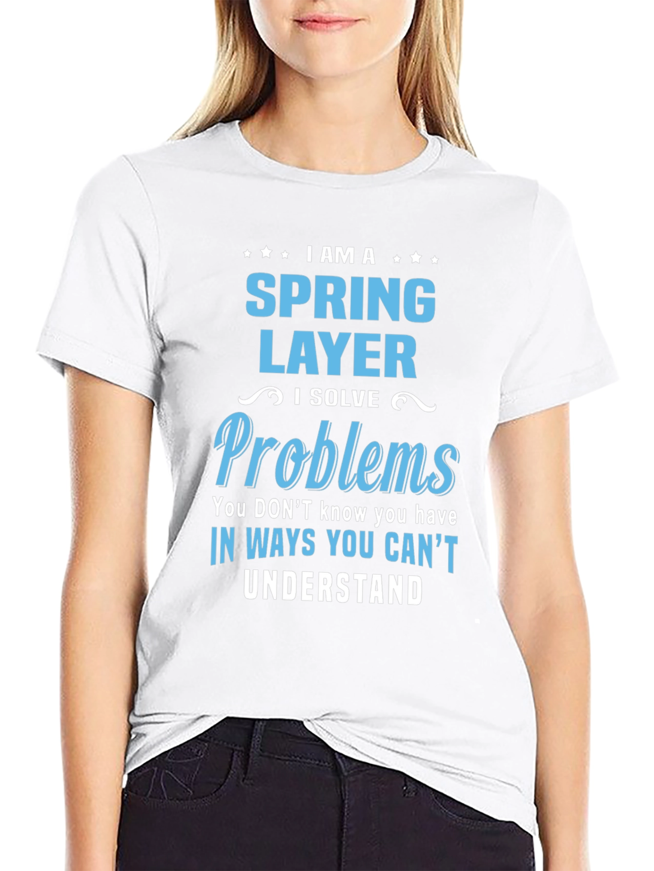 Black Spring Layer T-Shirt - I Solve Problems view 9