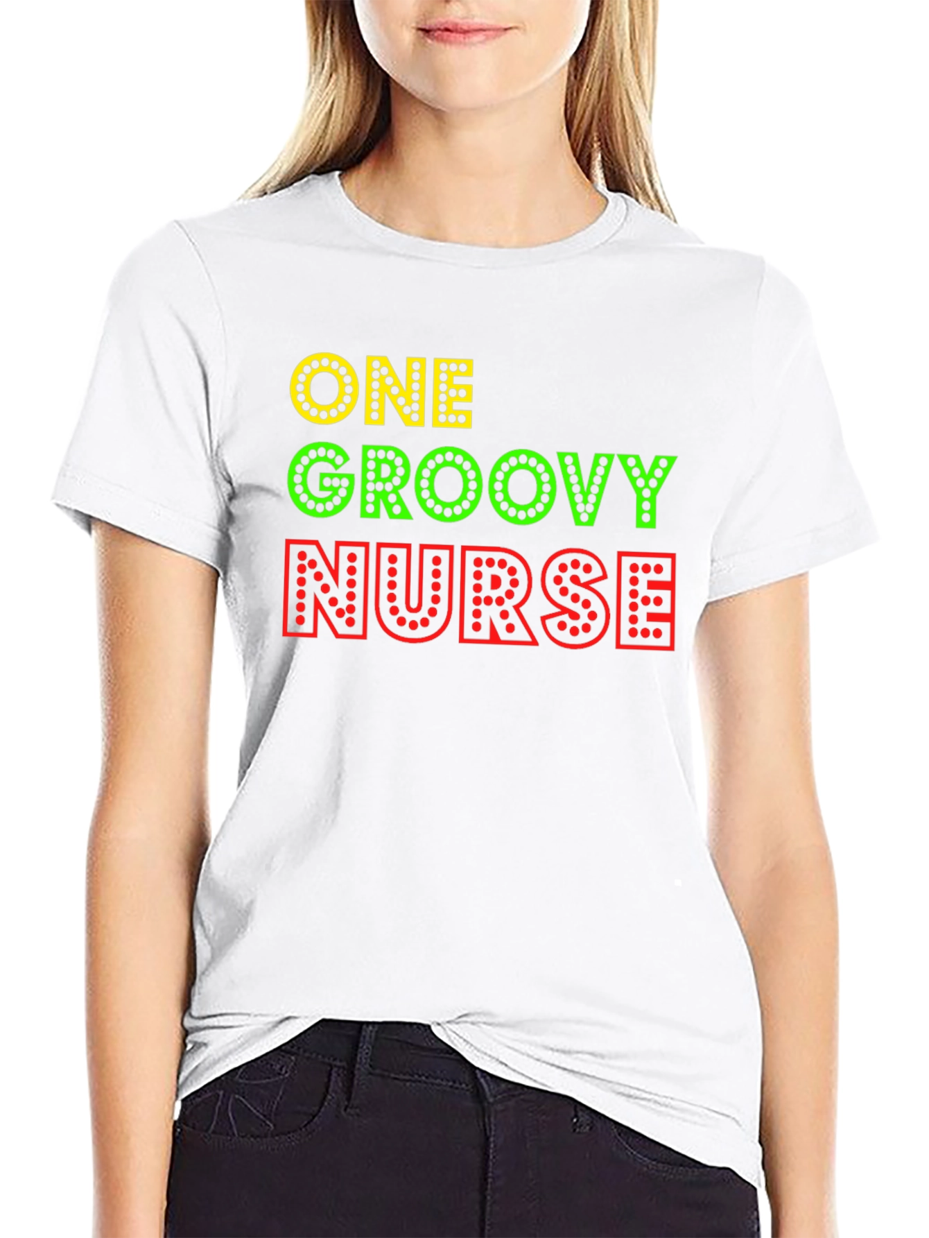 Black One Groovy Nurse Graphic T-Shirt view 9