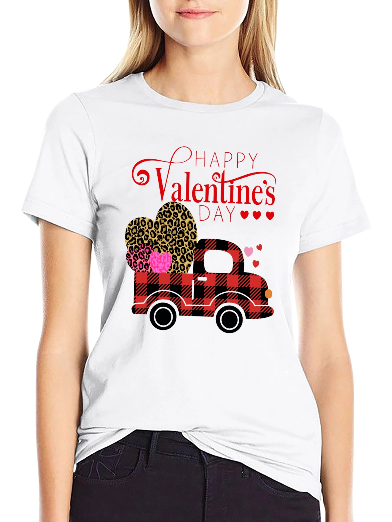 Black Valentine's Day Truck Graphic Tee view 9
