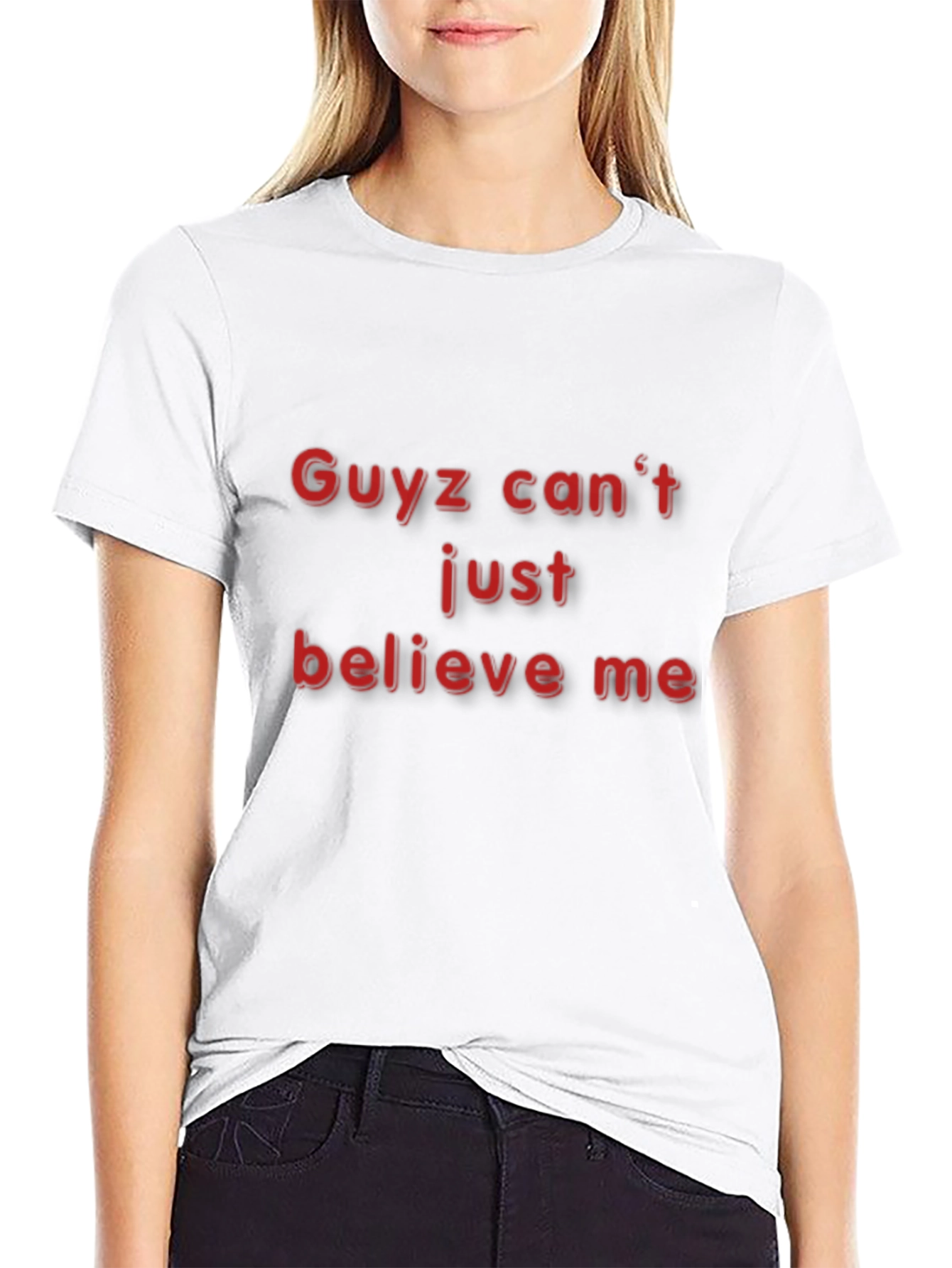 Black Guyz Can't Just Believe Me - Black T-Shirt view 9