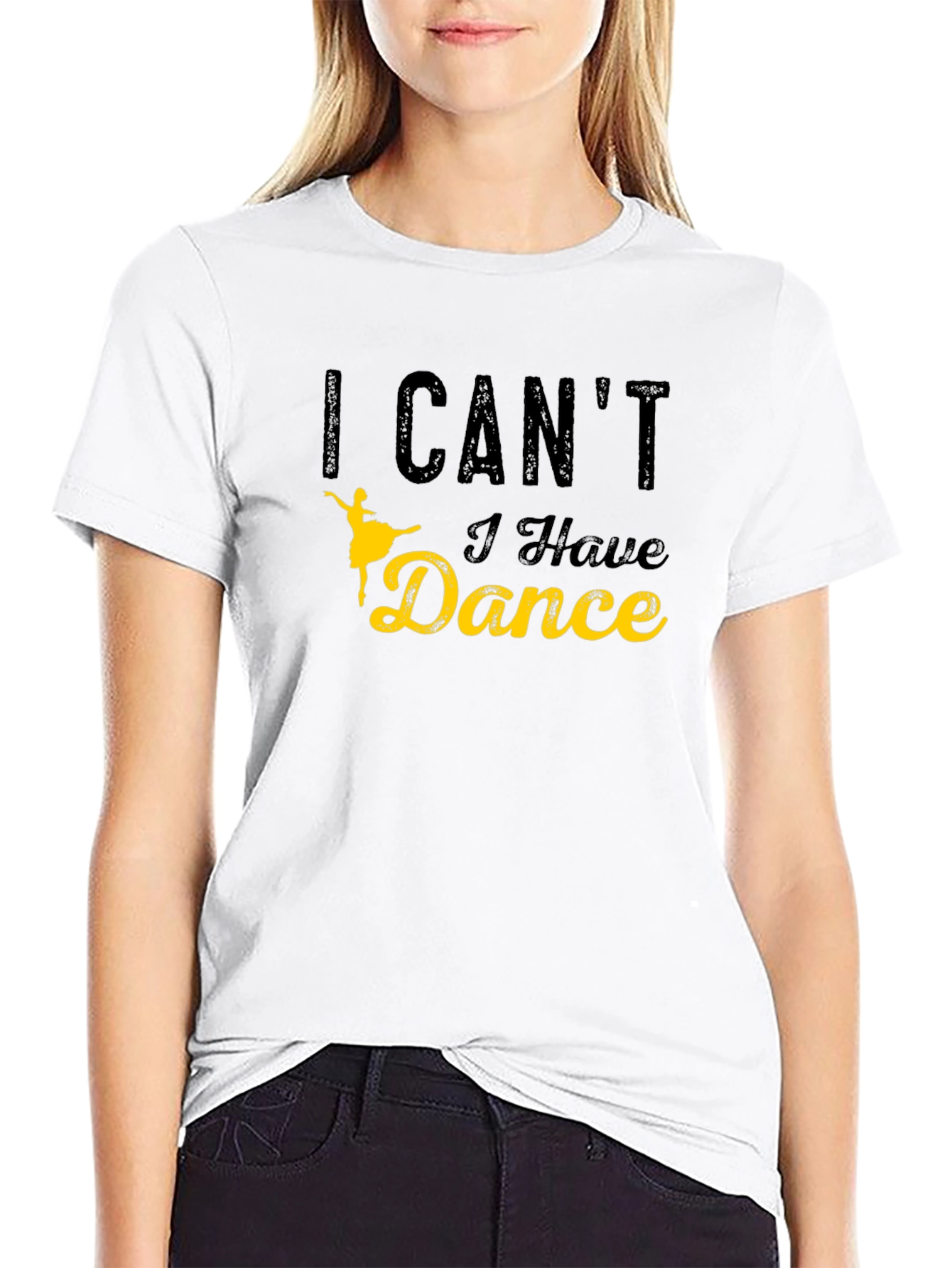 Black I Can't I Have Dance Graphic T-Shirt view 9