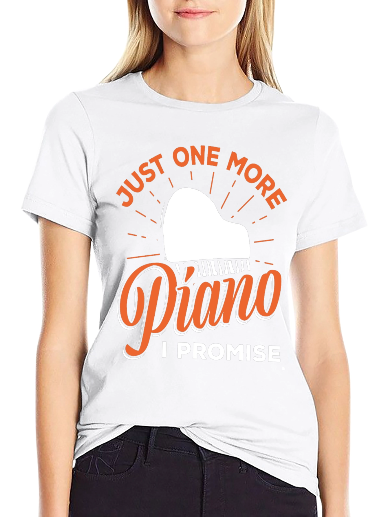 Black Just One More Piano T-Shirt - Musician Gift view 9