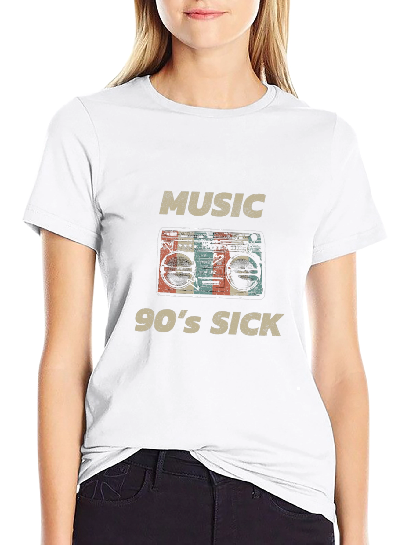 Black Retro Music 90's Sick Graphic T-Shirt view 9