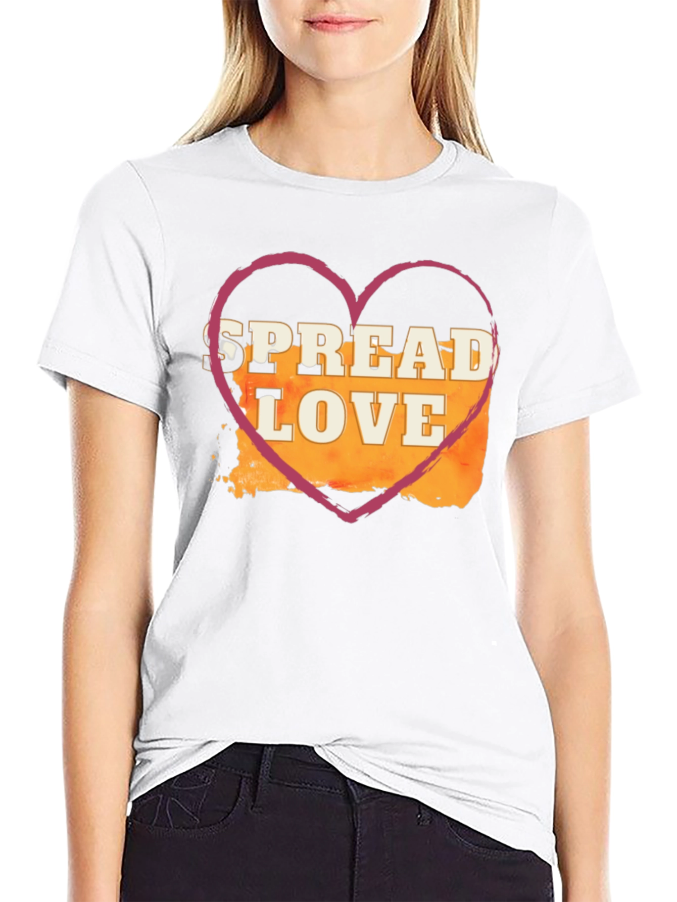 Black Spread Love T-Shirt - Heart Graphic Tee view 9