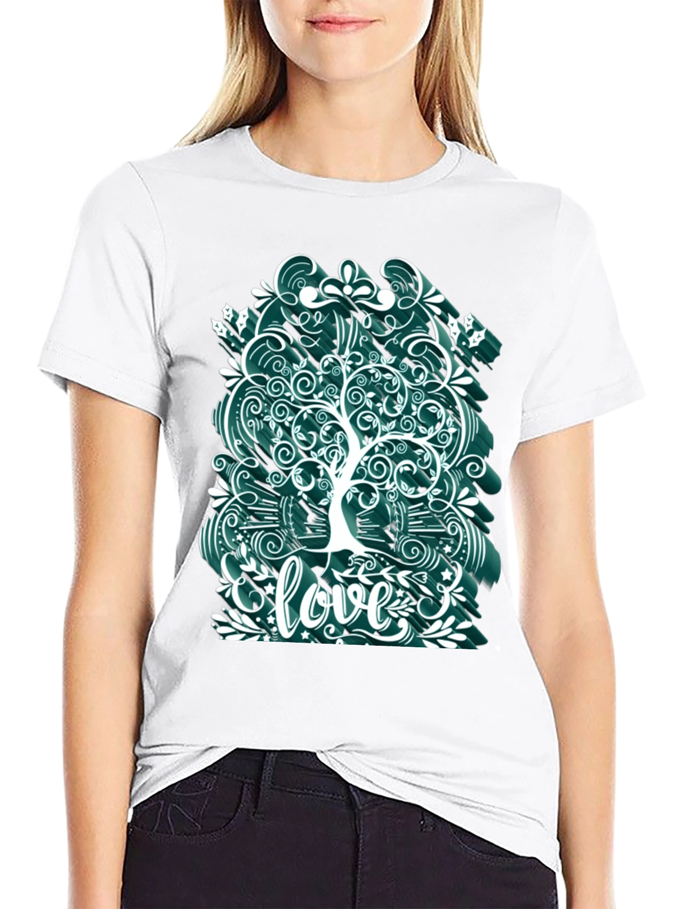 Black Love Tree Graphic Tee - Unique Artistic Design view 9