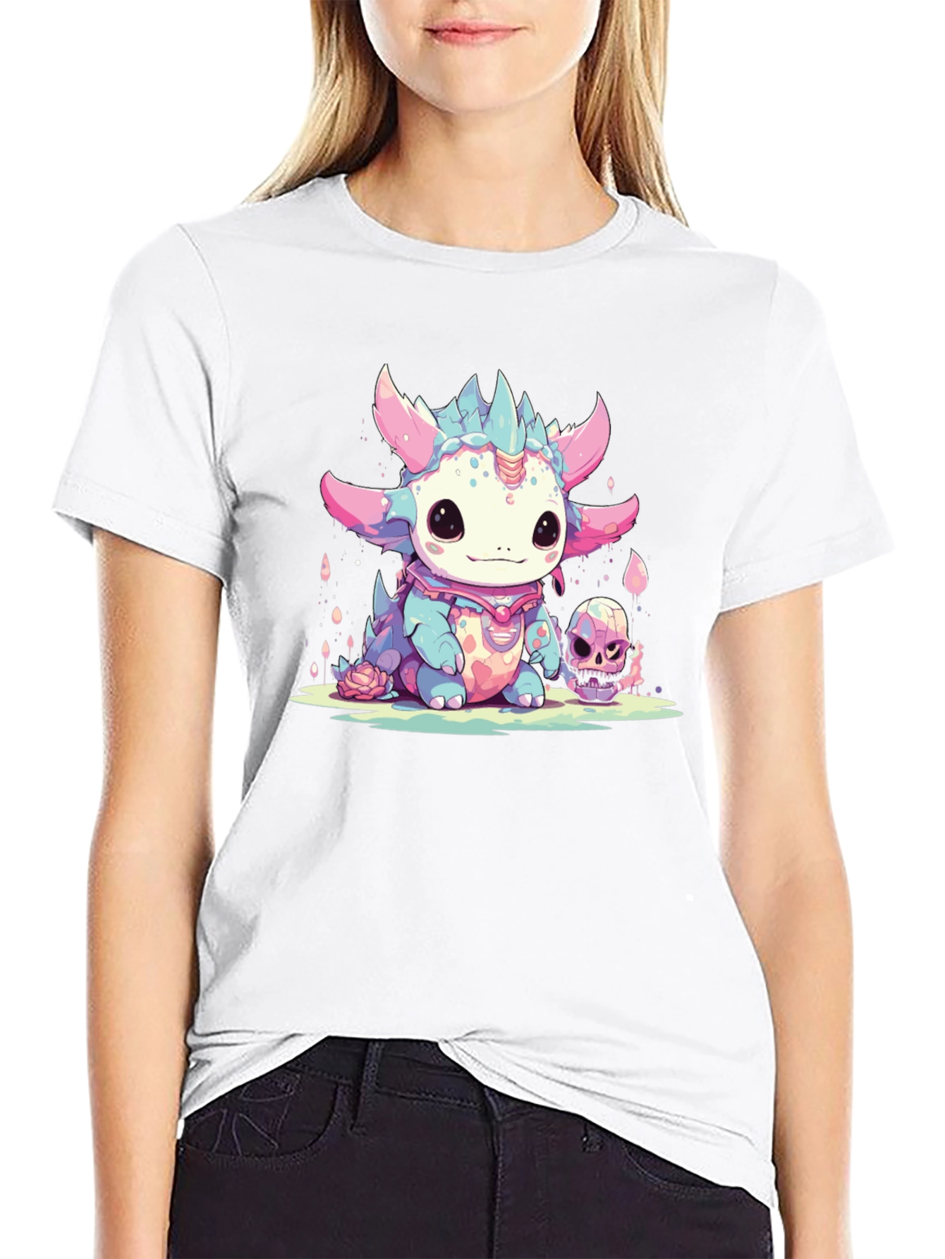 Black Kawaii Dragon Tee - Spooky Cute Style view 9
