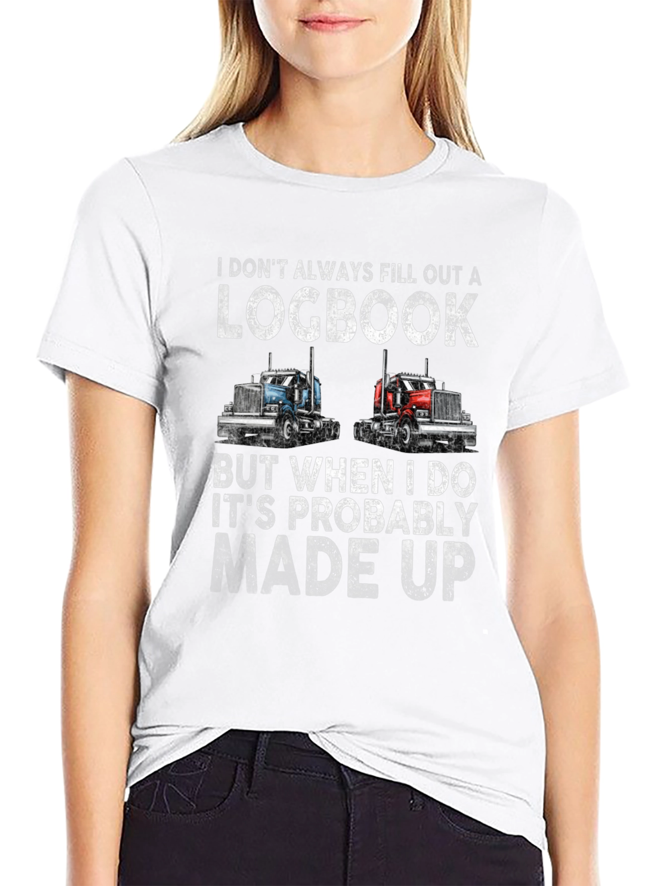 Black Trucker Humor T-Shirt - Logbook Design view 9
