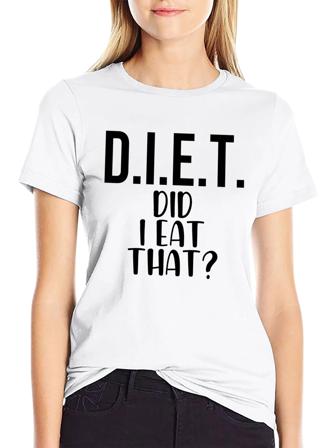 Black D.I.E.T. Did I Eat That? Graphic Tee view 9