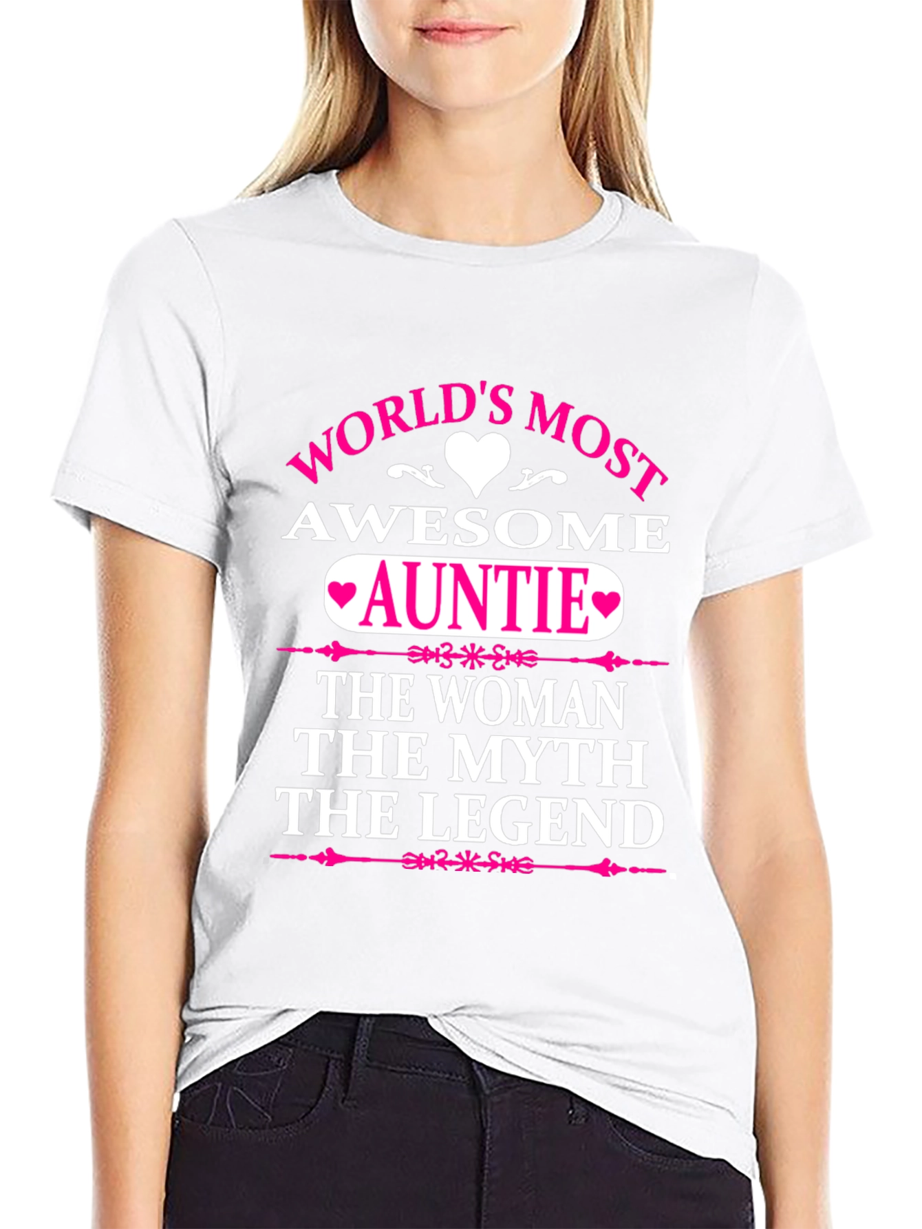 Black World's Most Awesome Auntie T-Shirt view 9