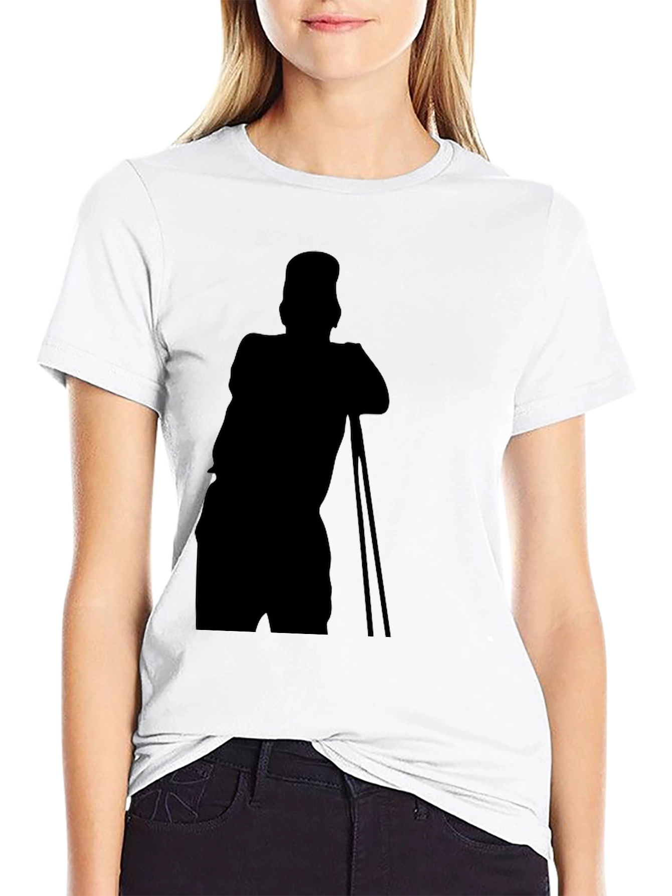 Black Stylish Black T-Shirt with Silhouette Print view 9