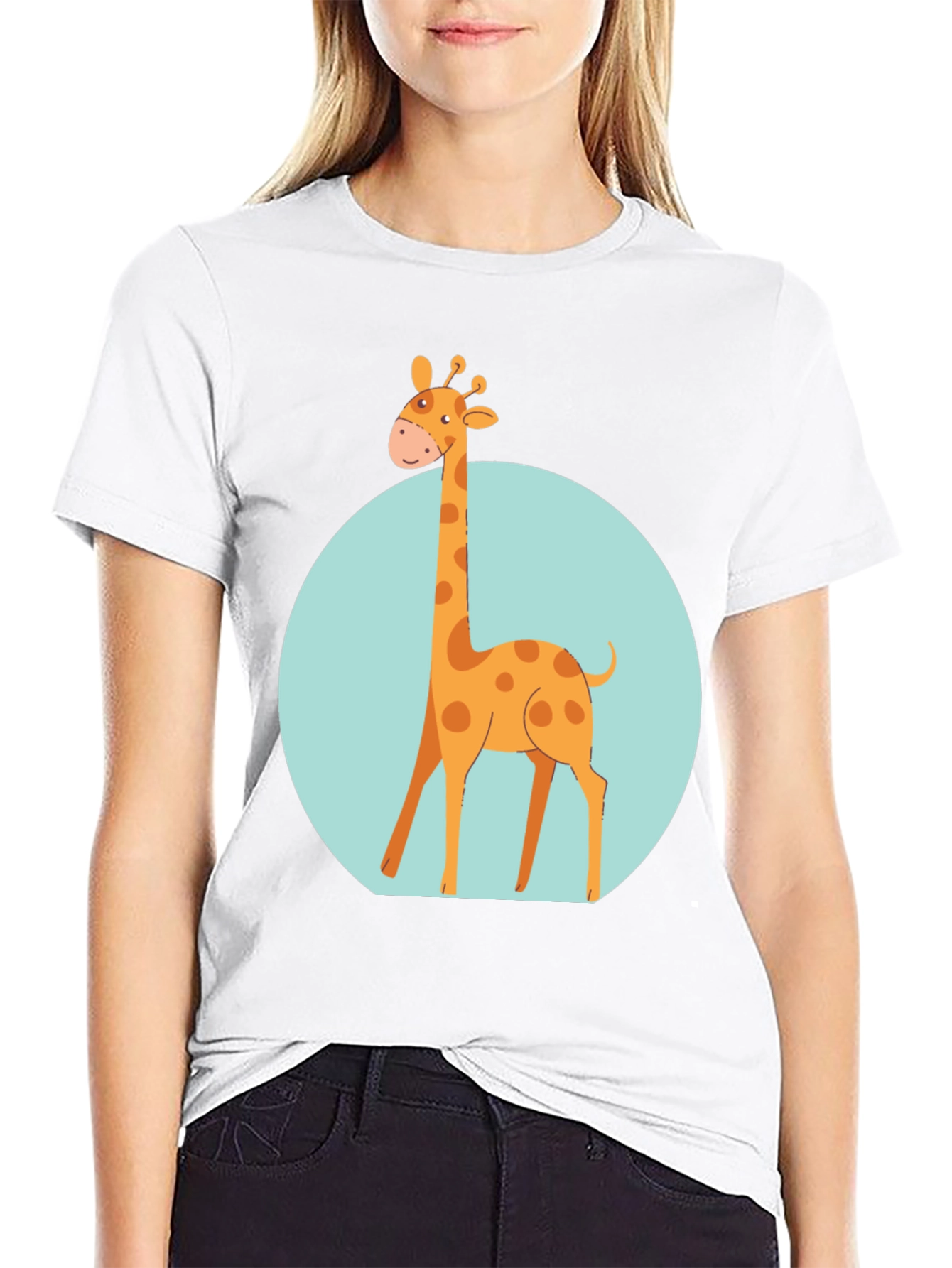 Black Giraffe Graphic Tee - Unisex Black T-Shirt view 9