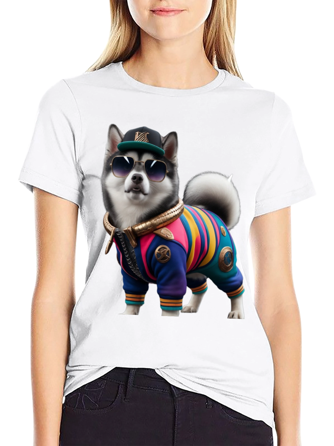 Black Dog in Outfit Graphic Tee view 9